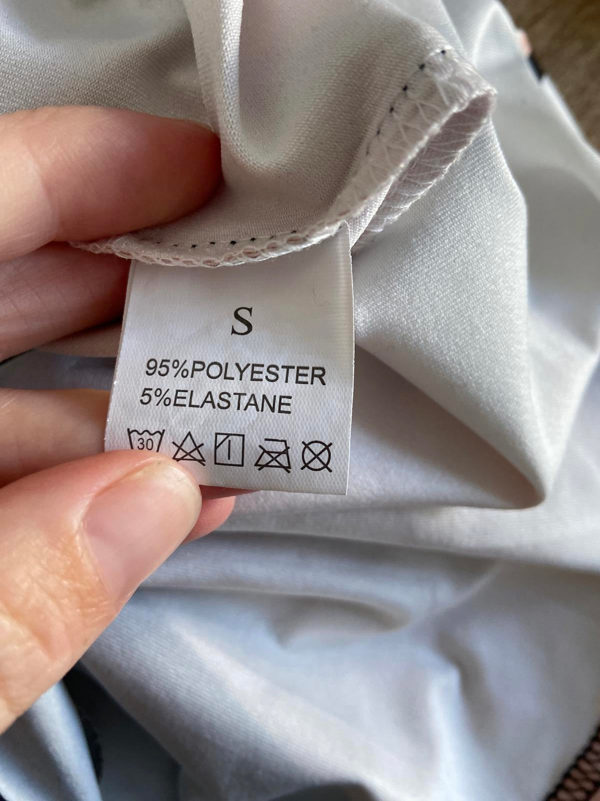 Small Black, Peach & White Satin-Style Top