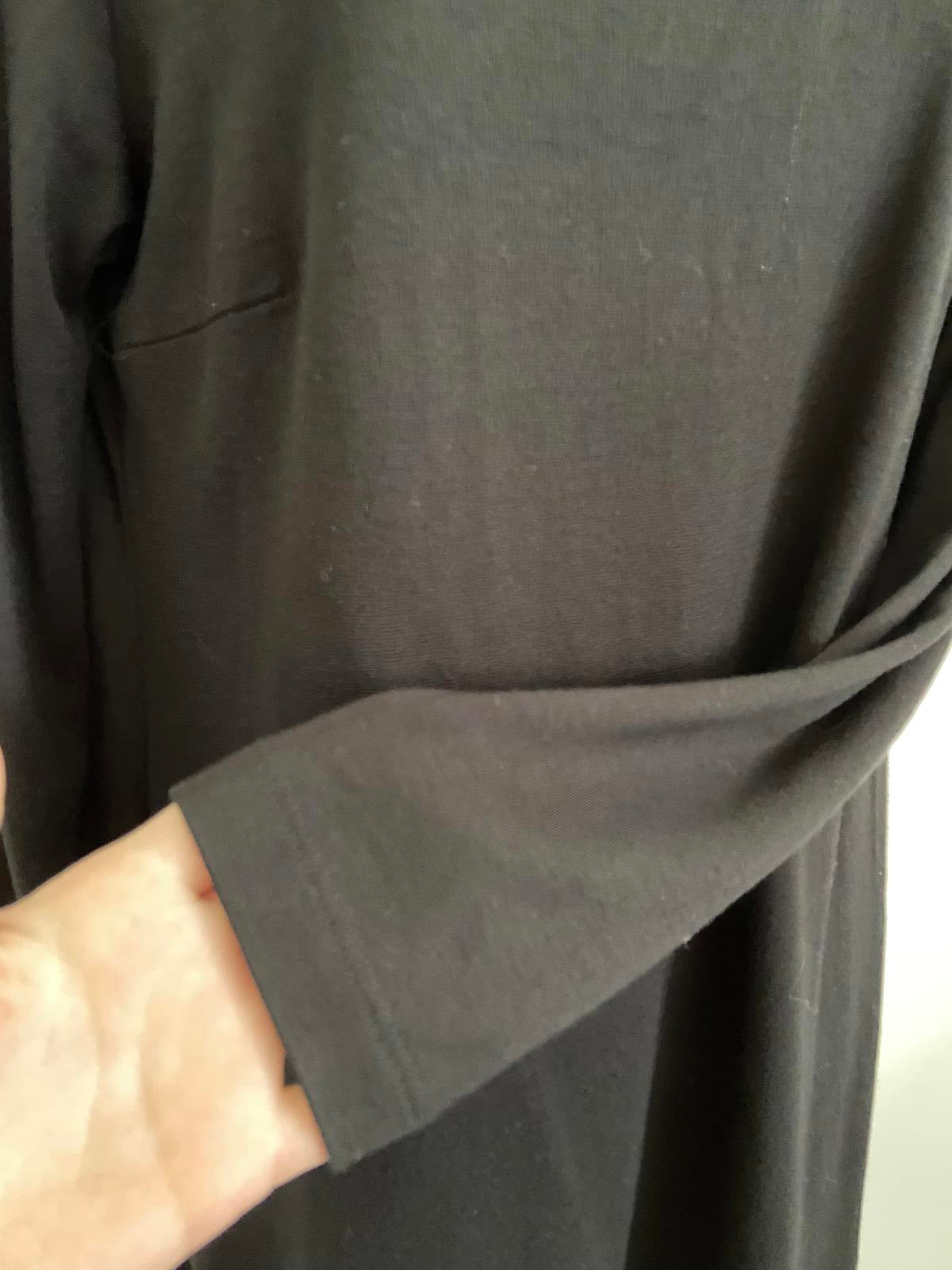 M&S Size 12 Black Long Sleeve Top Beaded Embellished Neckline