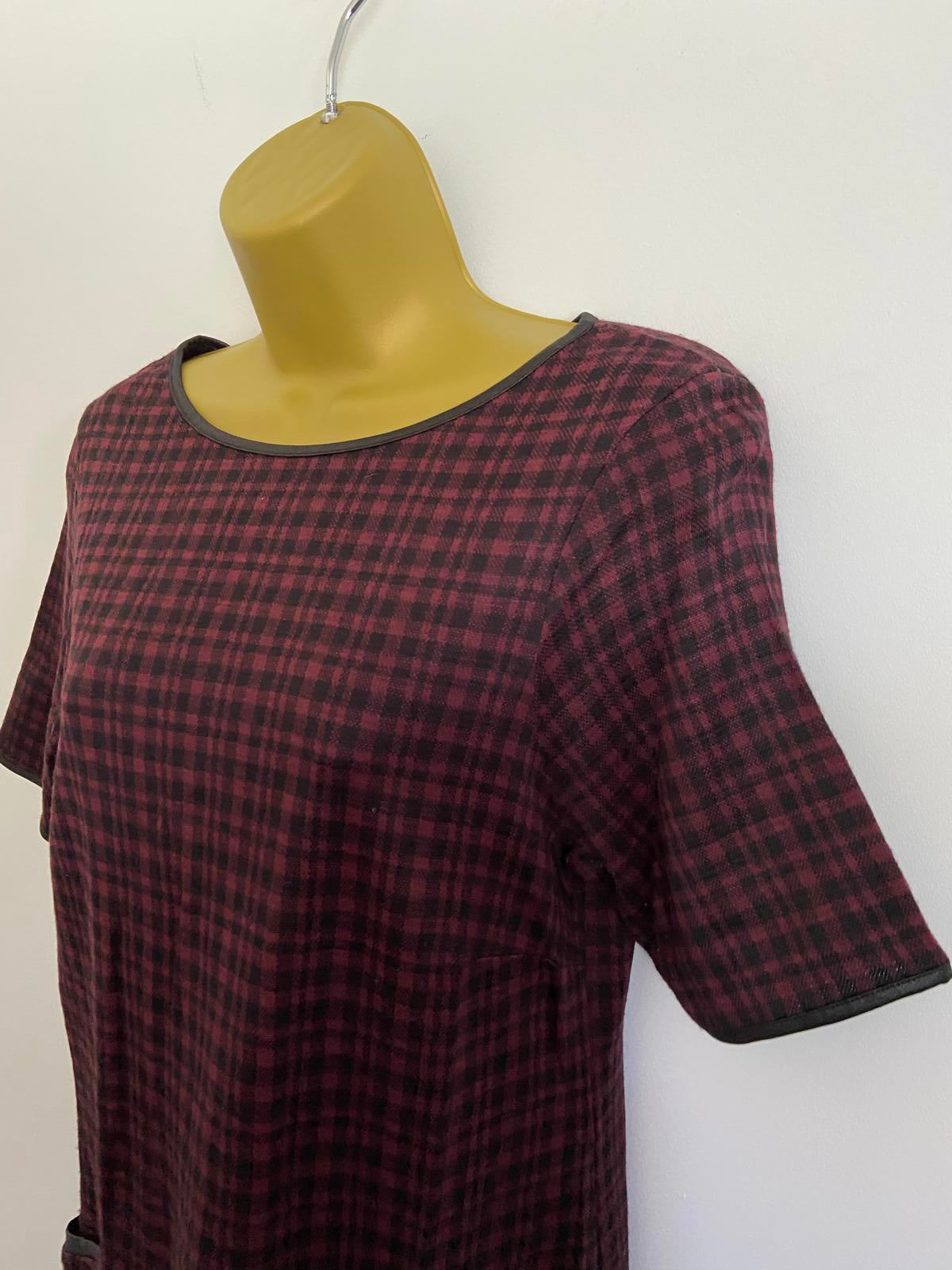 Dorothy Perkins Size 12 Red & Black Check Tunic Dress With Pockets