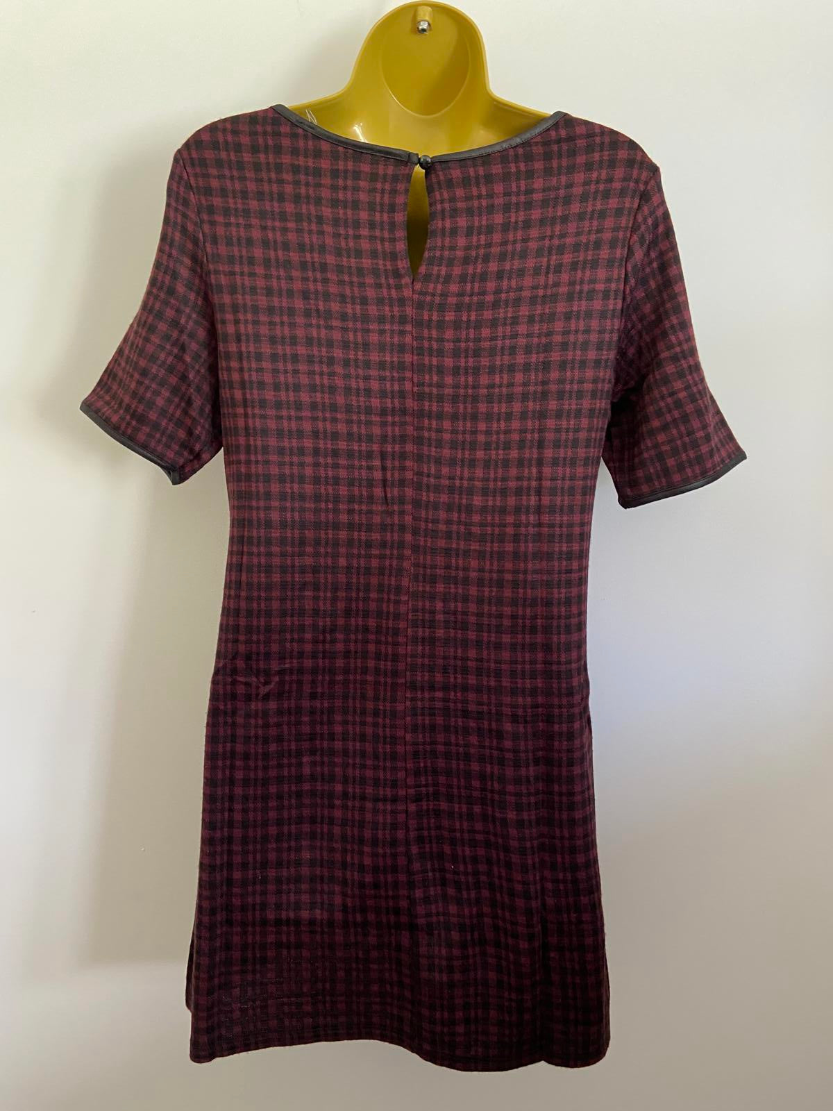 Dorothy Perkins Size 12 Red & Black Check Tunic Dress With Pockets