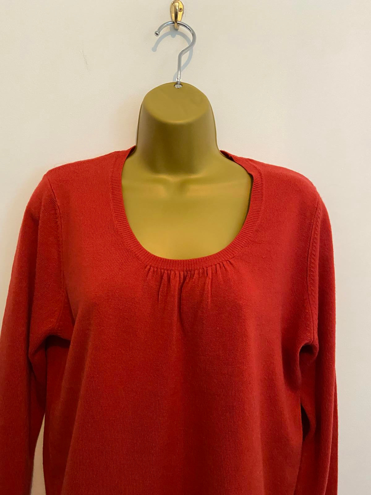 Papaya Ladies Red Knit Jumper - Gathered Scoop Neck, Size 16