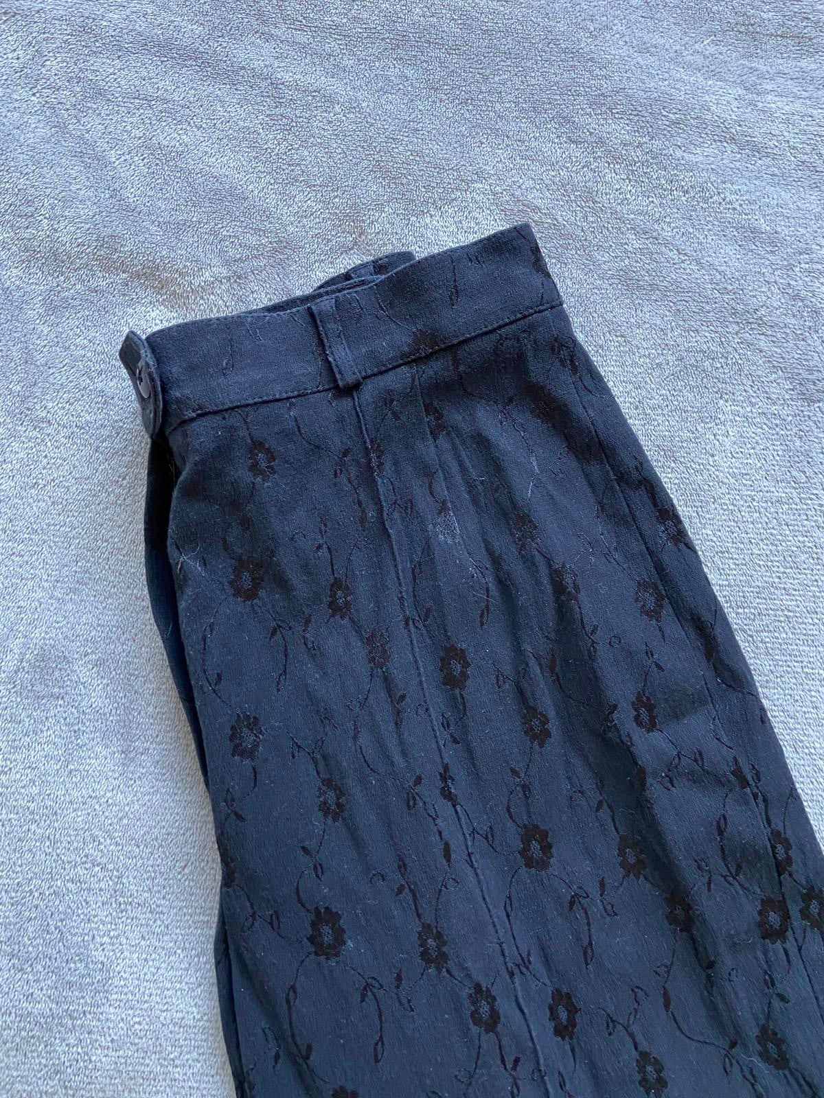 Gerry Weber Size 10 Black Trousers Embossed Floral Pattern