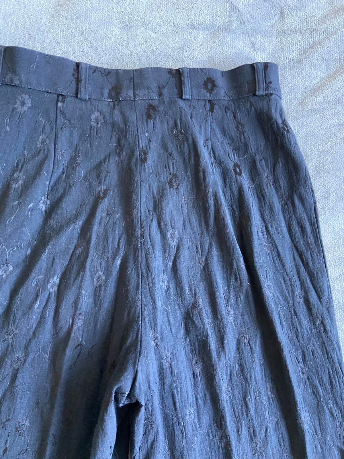 Gerry Weber Size 10 Black Trousers Embossed Floral Pattern