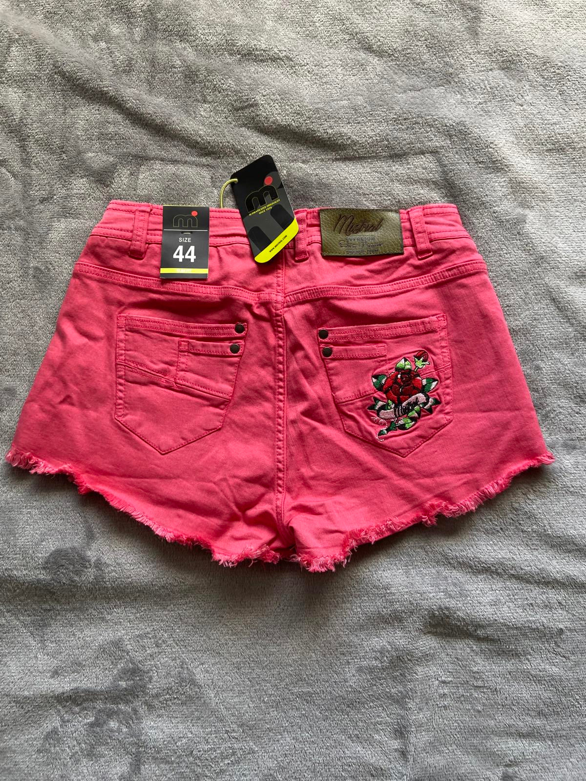 Mistral Size 44 size 16 UK Ladies Pink Denim Hot Pants Shorts New