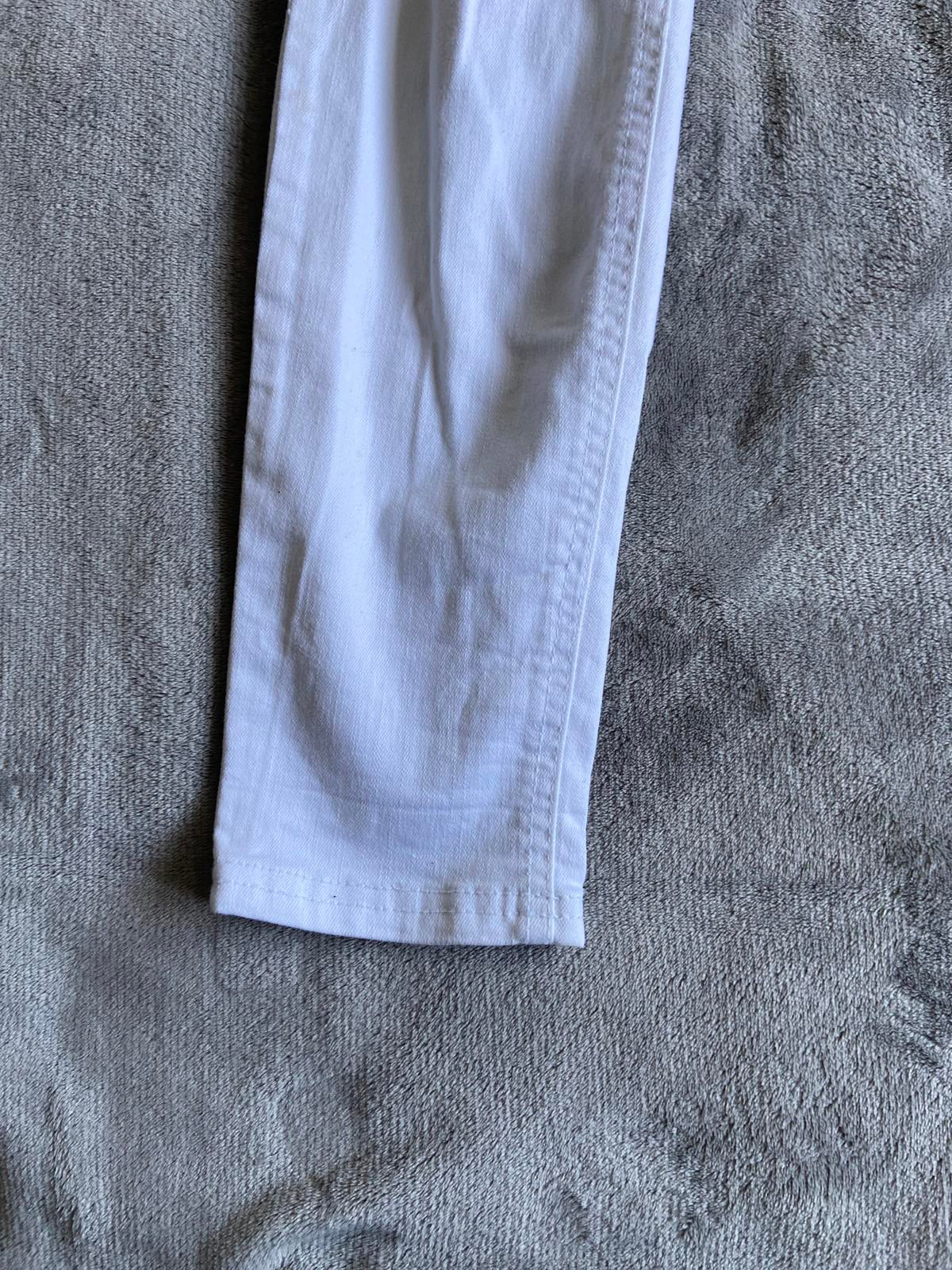 New Look White Skinny Jeans Size 12 Distressed Ripped Knee Denim