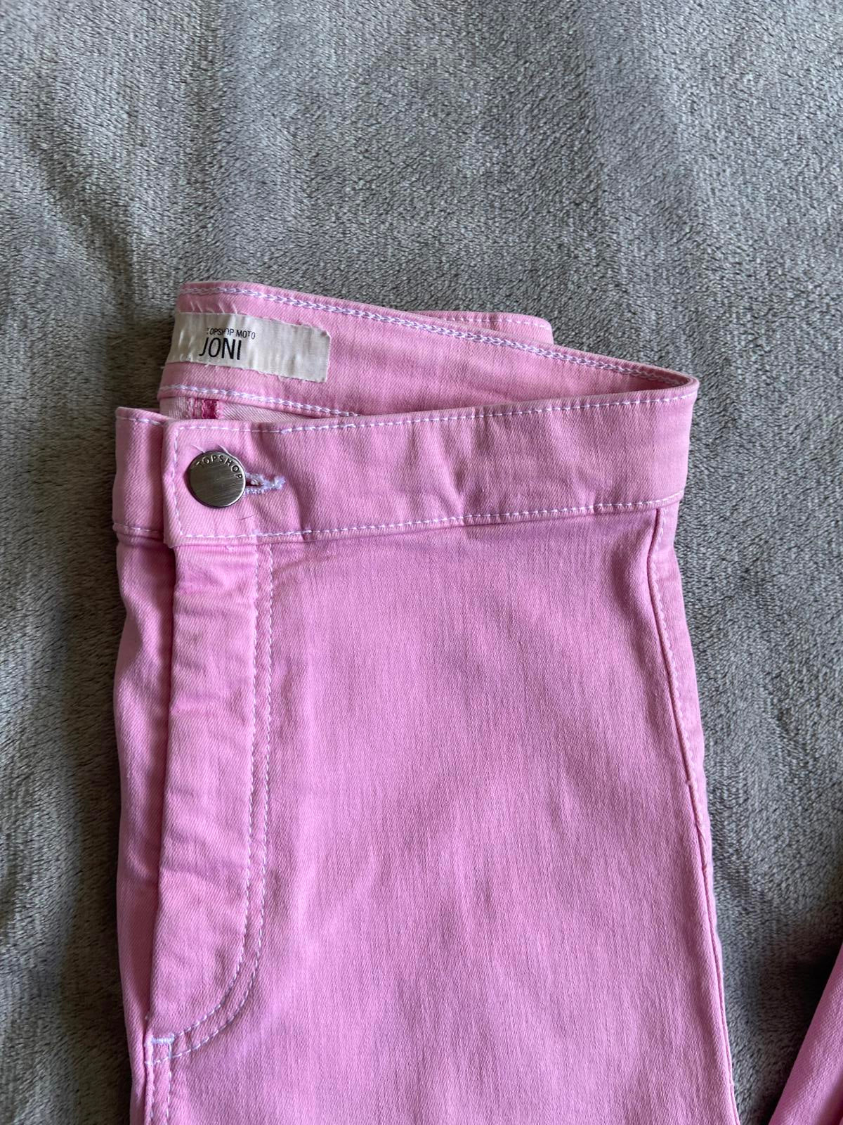 Topshop Size W28 L32 Pink Cotton Blend Skinny Jeggings Trousers