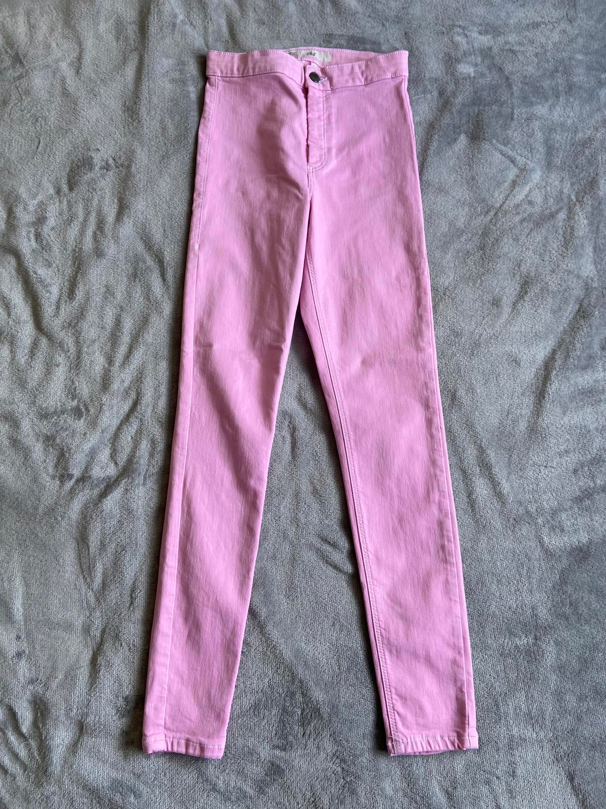 Topshop Size W28 L32 Pink Cotton Blend Skinny Jeggings Trousers