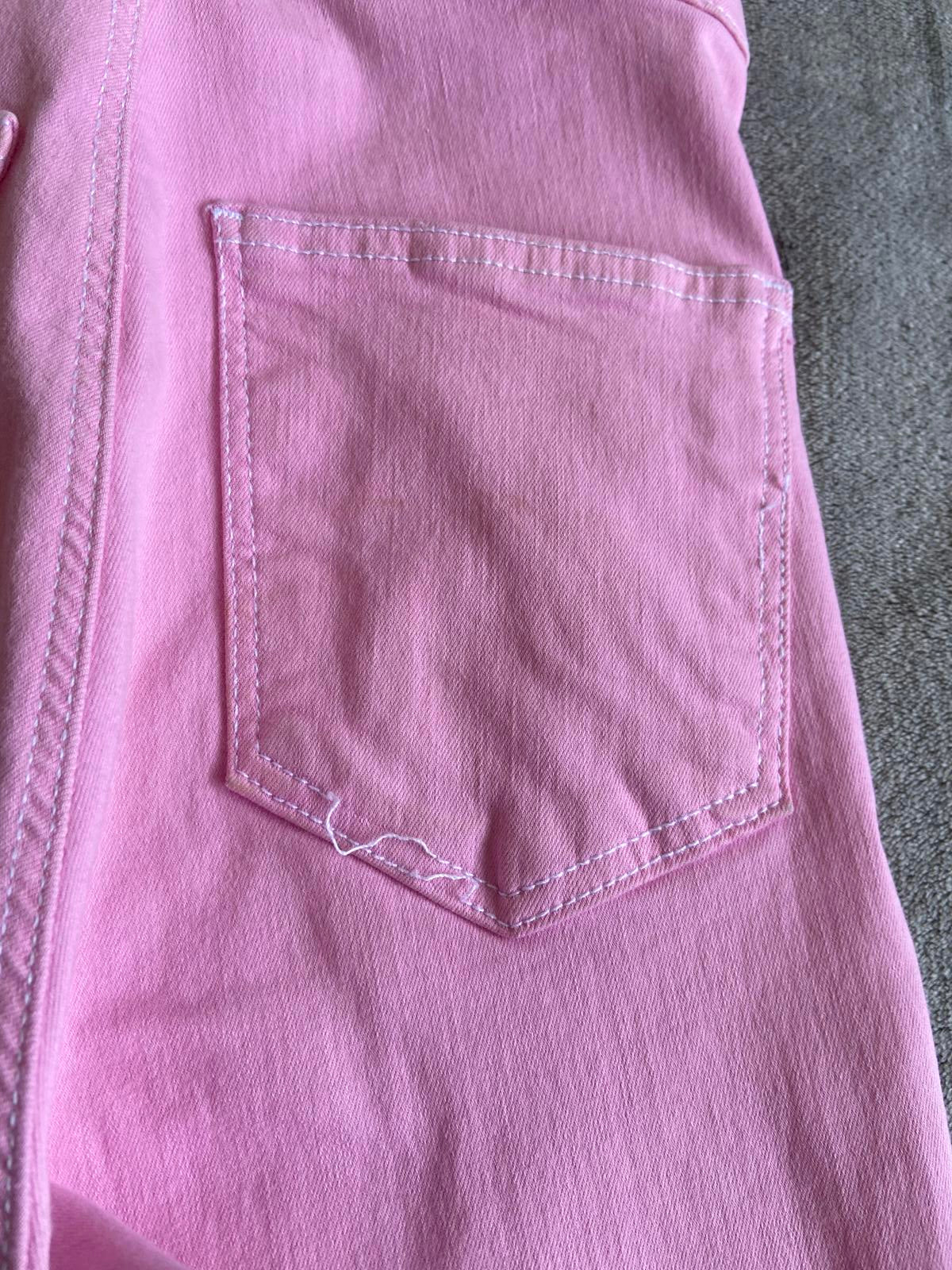 Topshop Size W28 L32 Pink Cotton Blend Skinny Jeggings Trousers