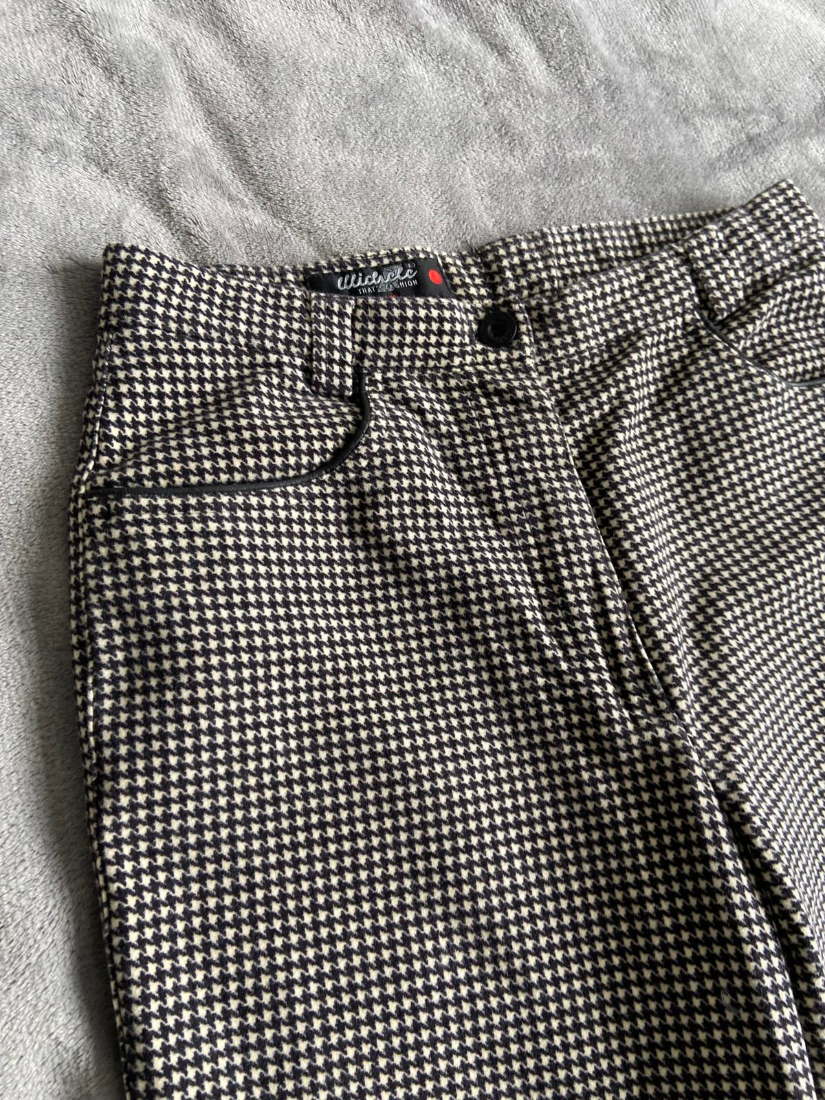 Michele Size 12 Brown & Black Houndstooth Pattern Smart Trousers