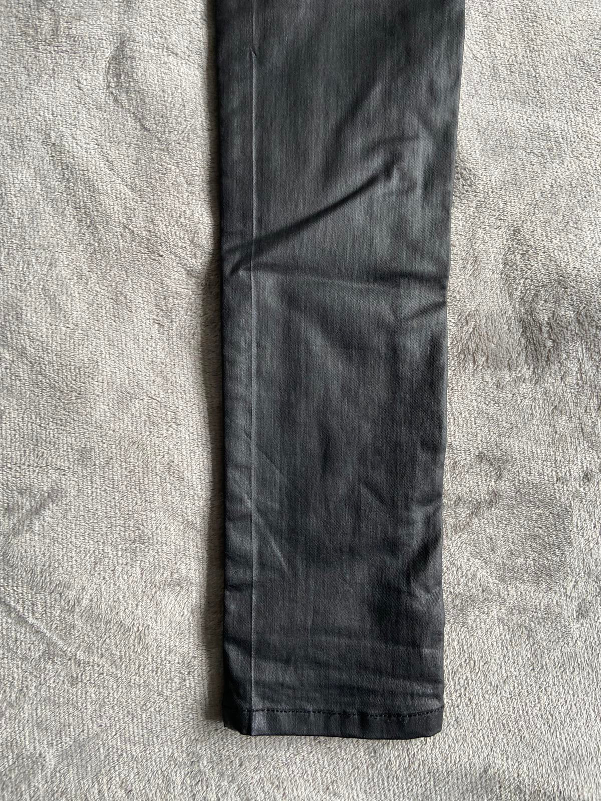 Miss Denim Size 10 Black Faux Leather Coated Skinny Trousers