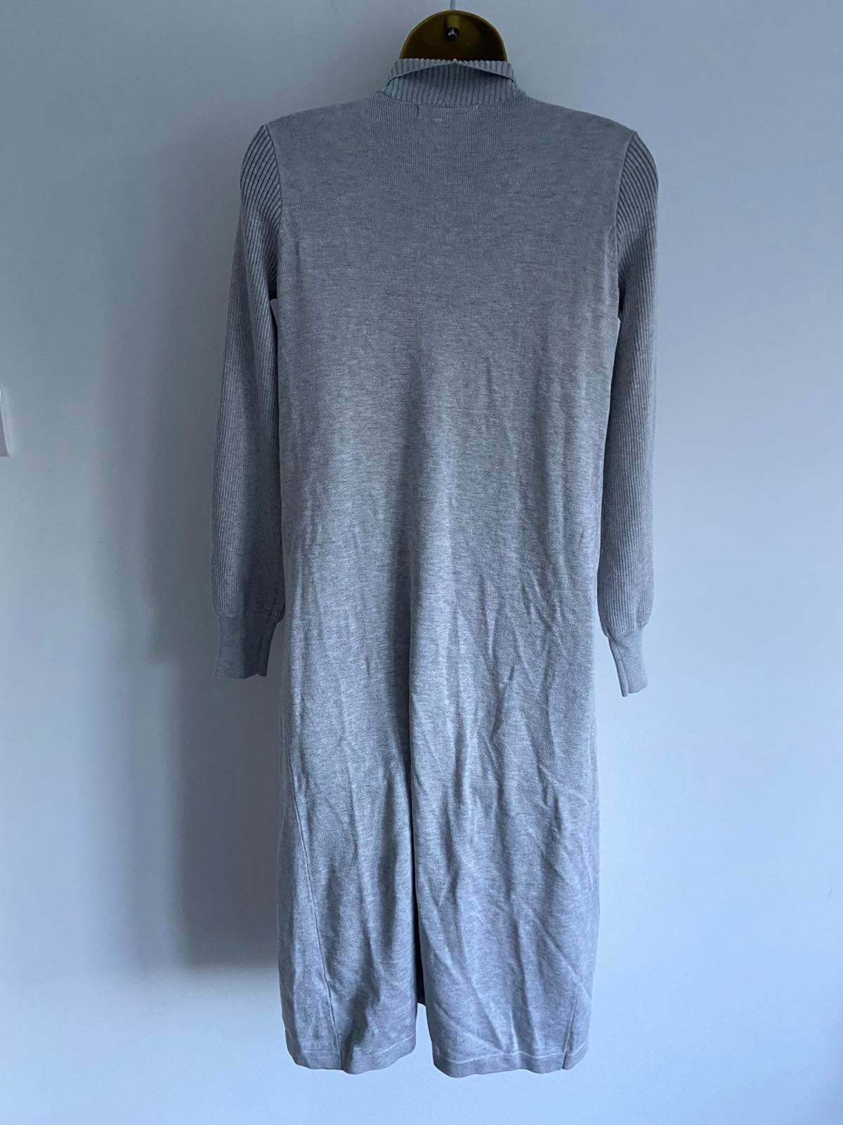 Primark Ladies Light Grey Longline Cardigan, Open Front, Size 2XS