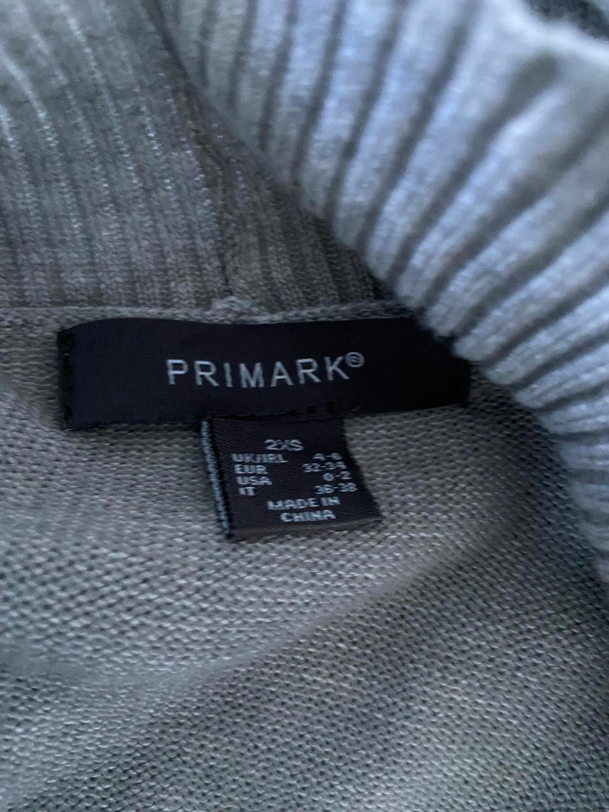 Primark Ladies Light Grey Longline Cardigan, Open Front, Size 2XS