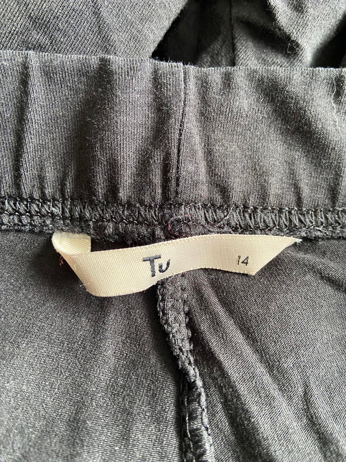 TU Size 14 Black Cotton Blend Elasticated Waist Leggings