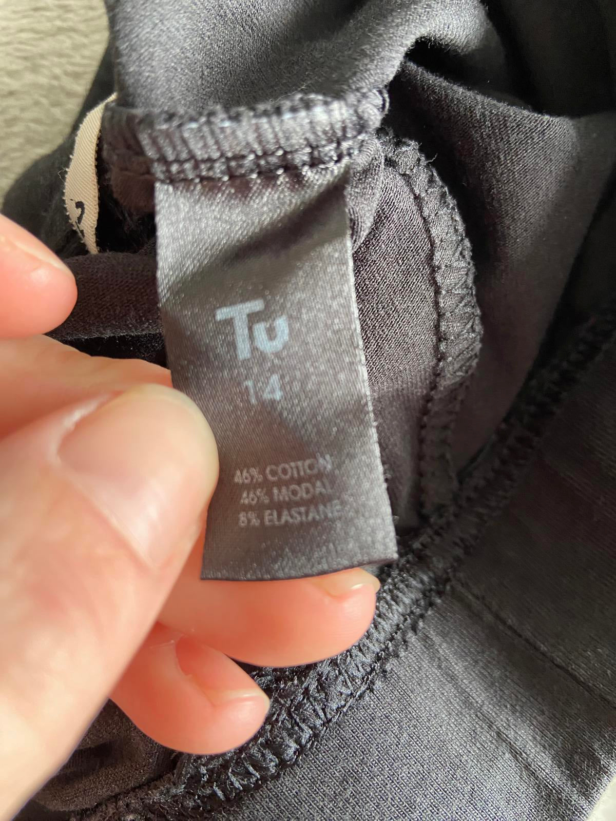 TU Size 14 Black Cotton Blend Elasticated Waist Leggings