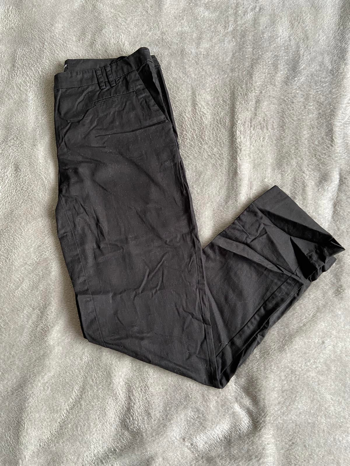 Warehouse Size 8 Black Lightweight Cotton Rich Slim Fit Trousers