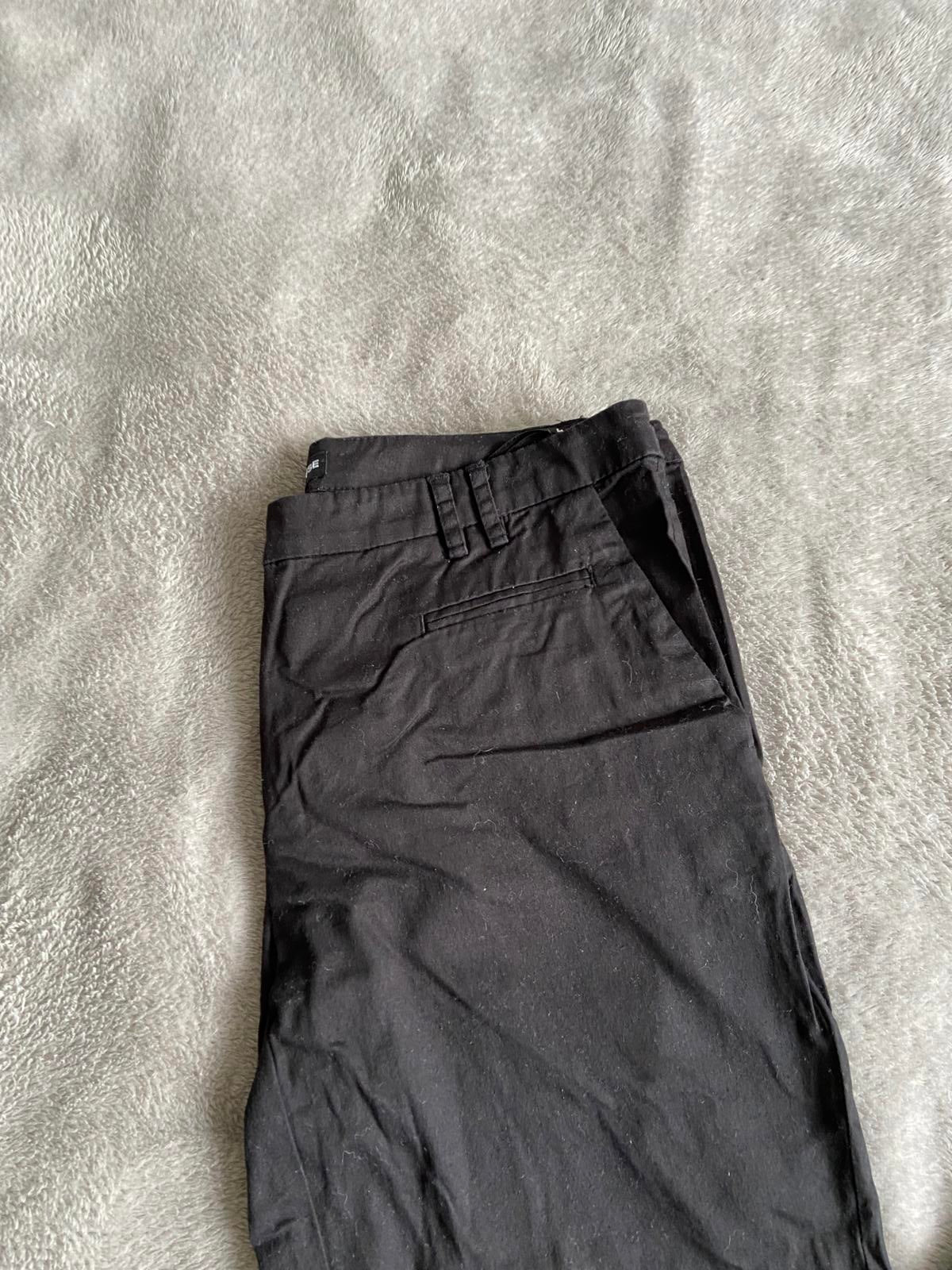 Warehouse Size 8 Black Lightweight Cotton Rich Slim Fit Trousers