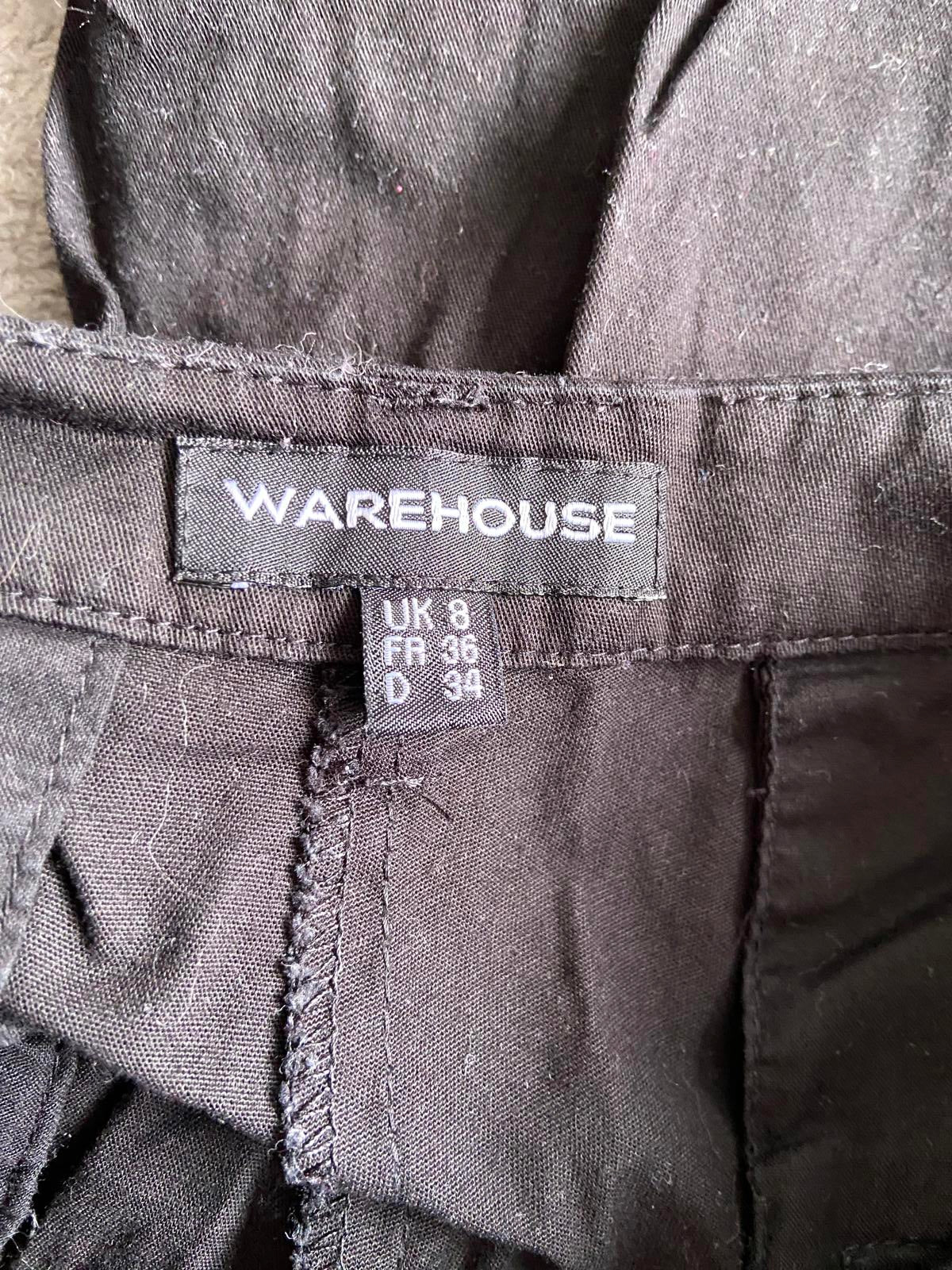 Warehouse Size 8 Black Lightweight Cotton Rich Slim Fit Trousers