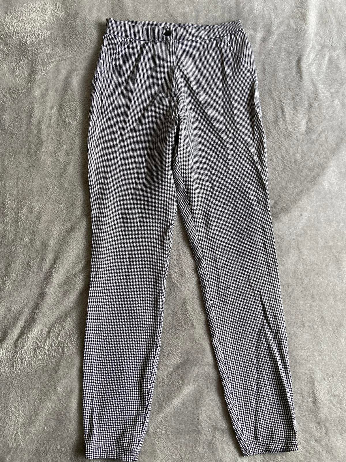 George Size 12 Black & White Houndstooth Stretch Tailored Trousers