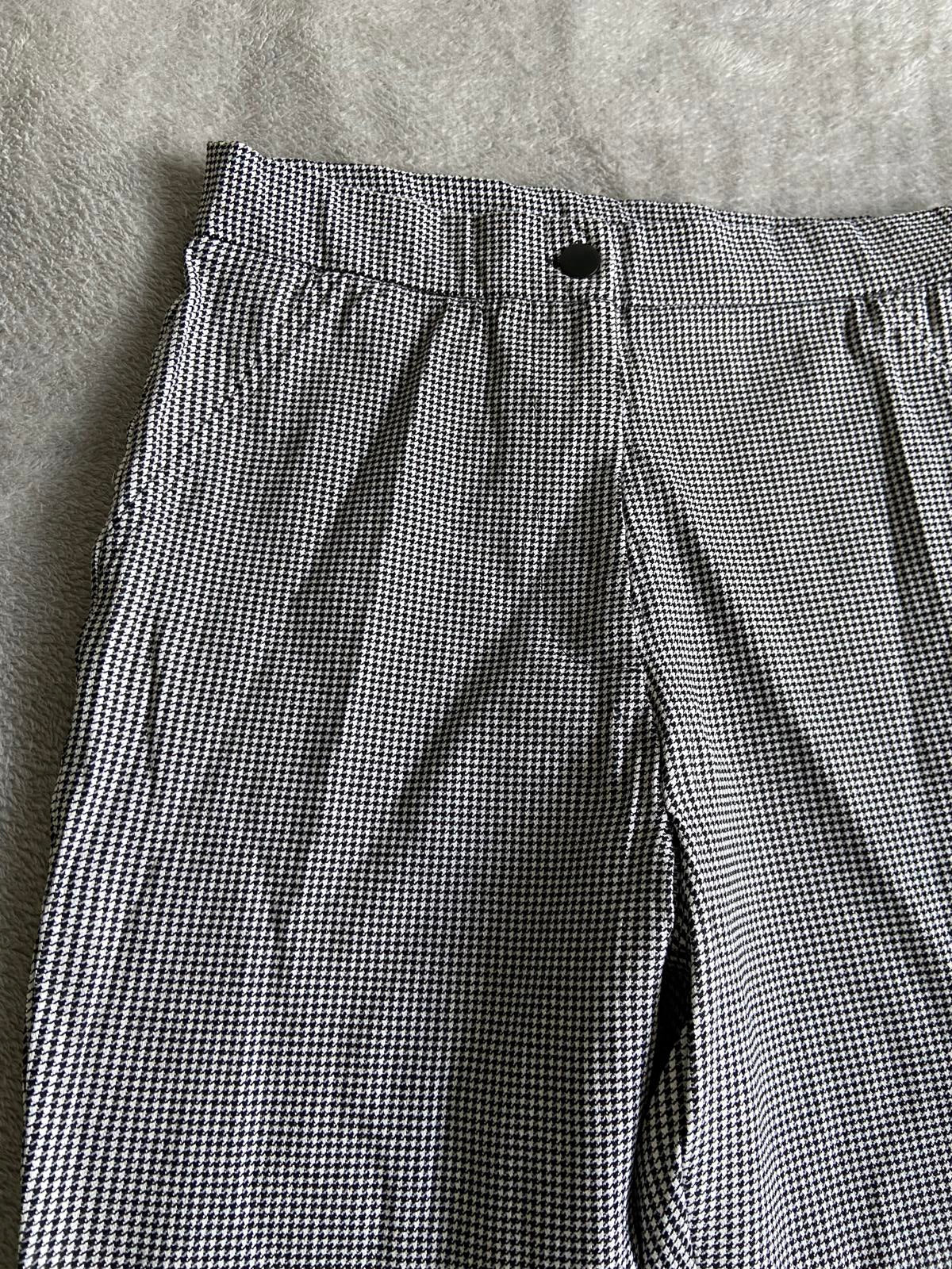 George Size 12 Black & White Houndstooth Stretch Tailored Trousers