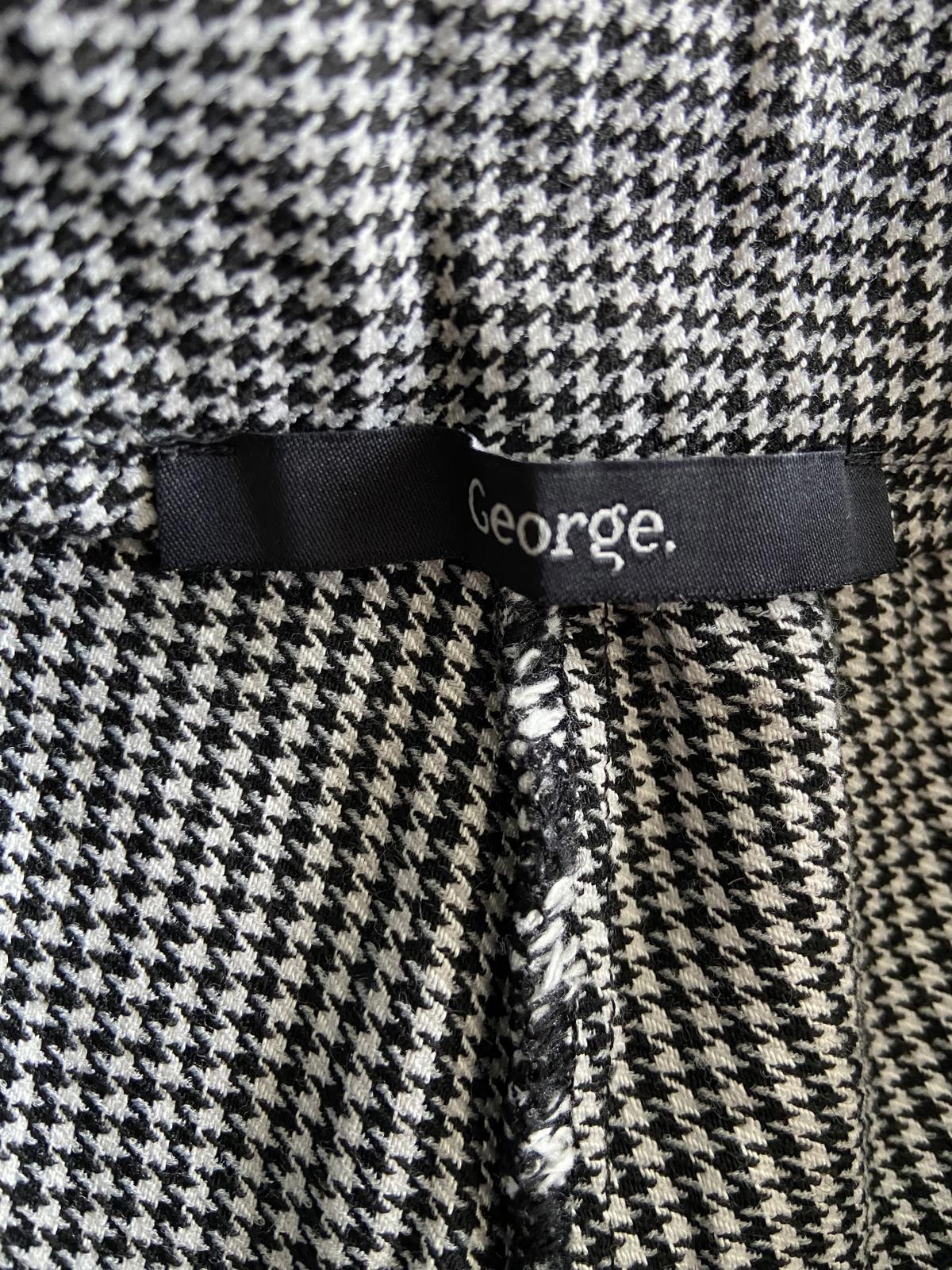 George Size 12 Black & White Houndstooth Stretch Tailored Trousers