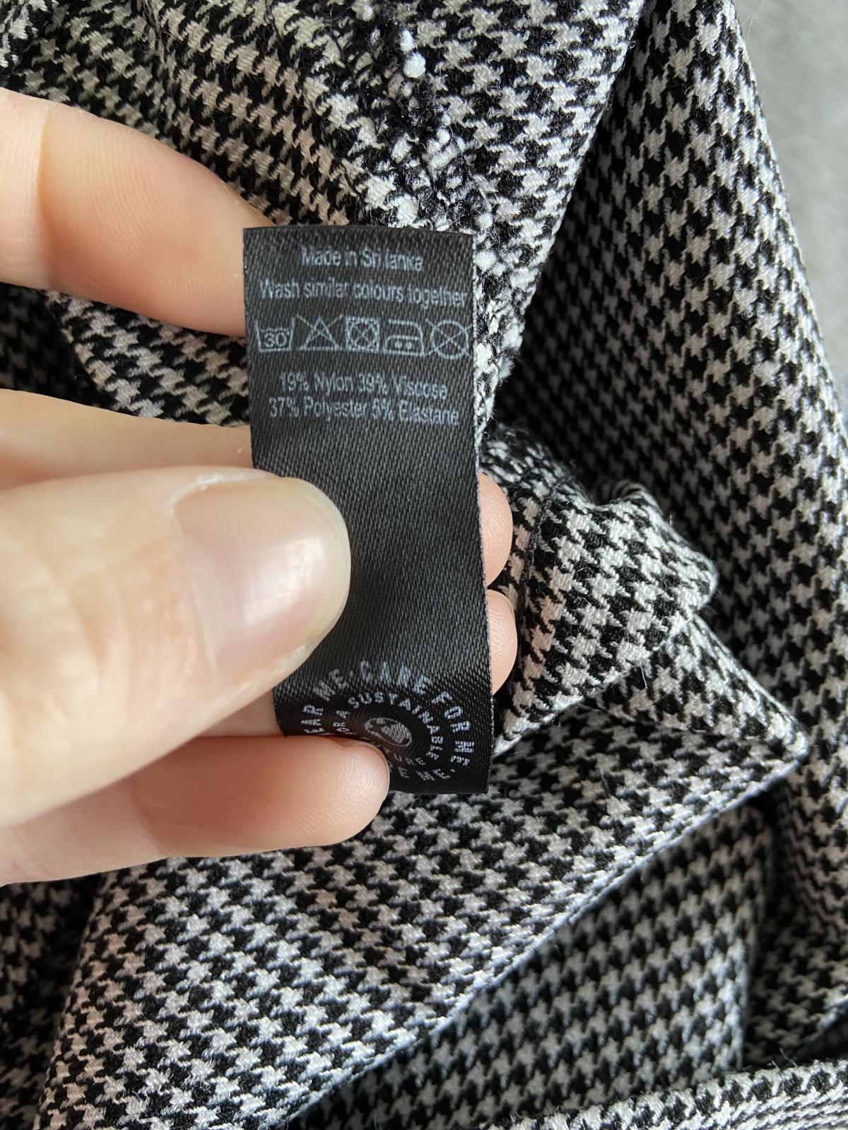 George Size 12 Black & White Houndstooth Stretch Tailored Trousers