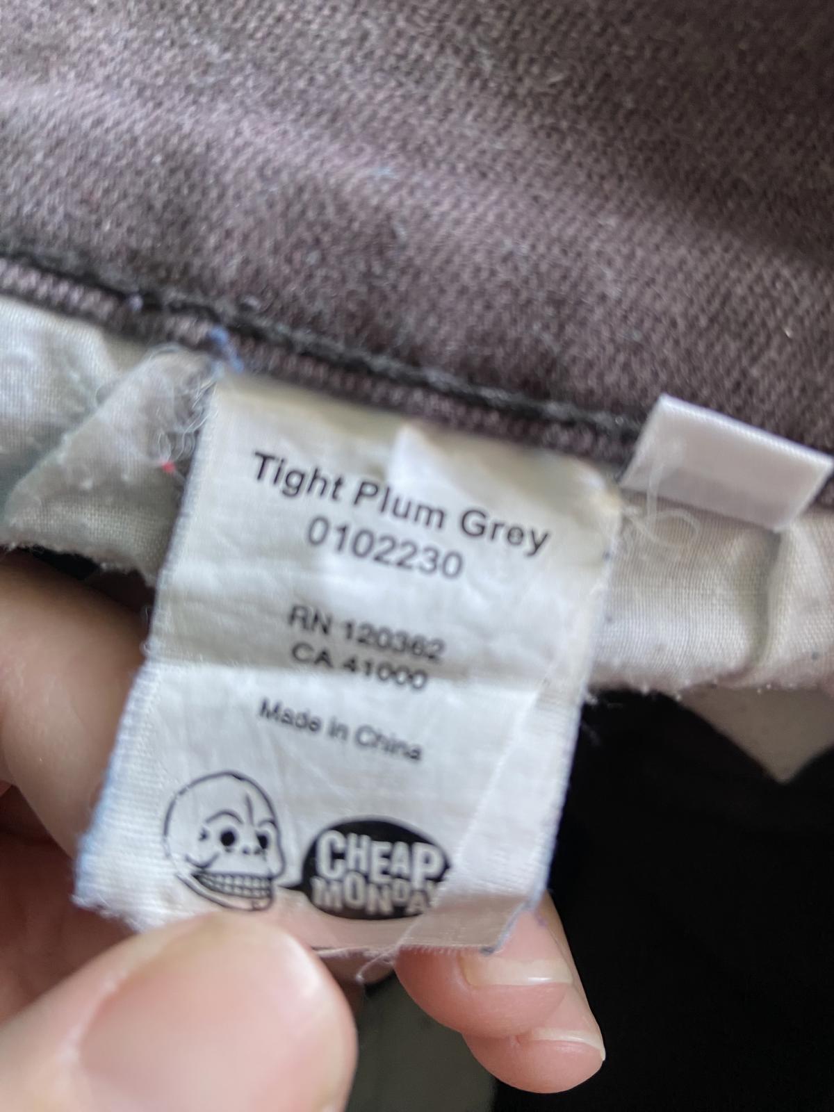 Tight Plum Grey Straight Leg Jeans Size 34 x 32