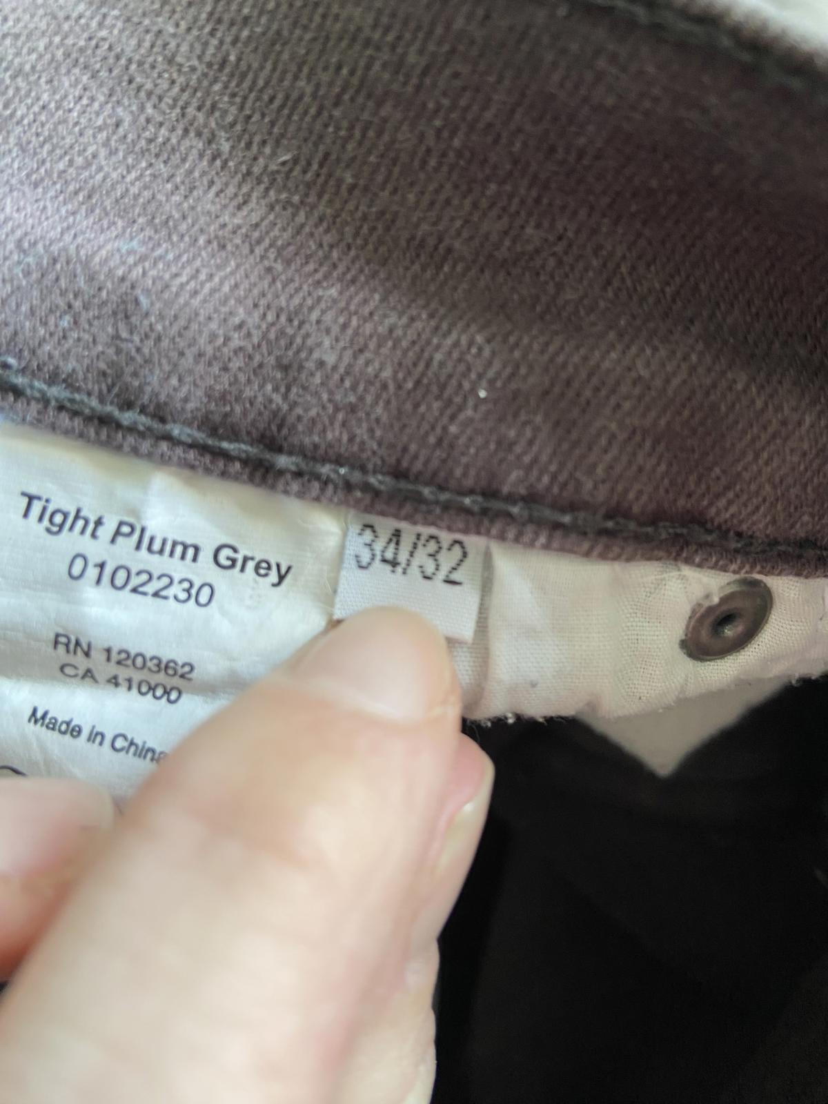 Tight Plum Grey Straight Leg Jeans Size 34 x 32