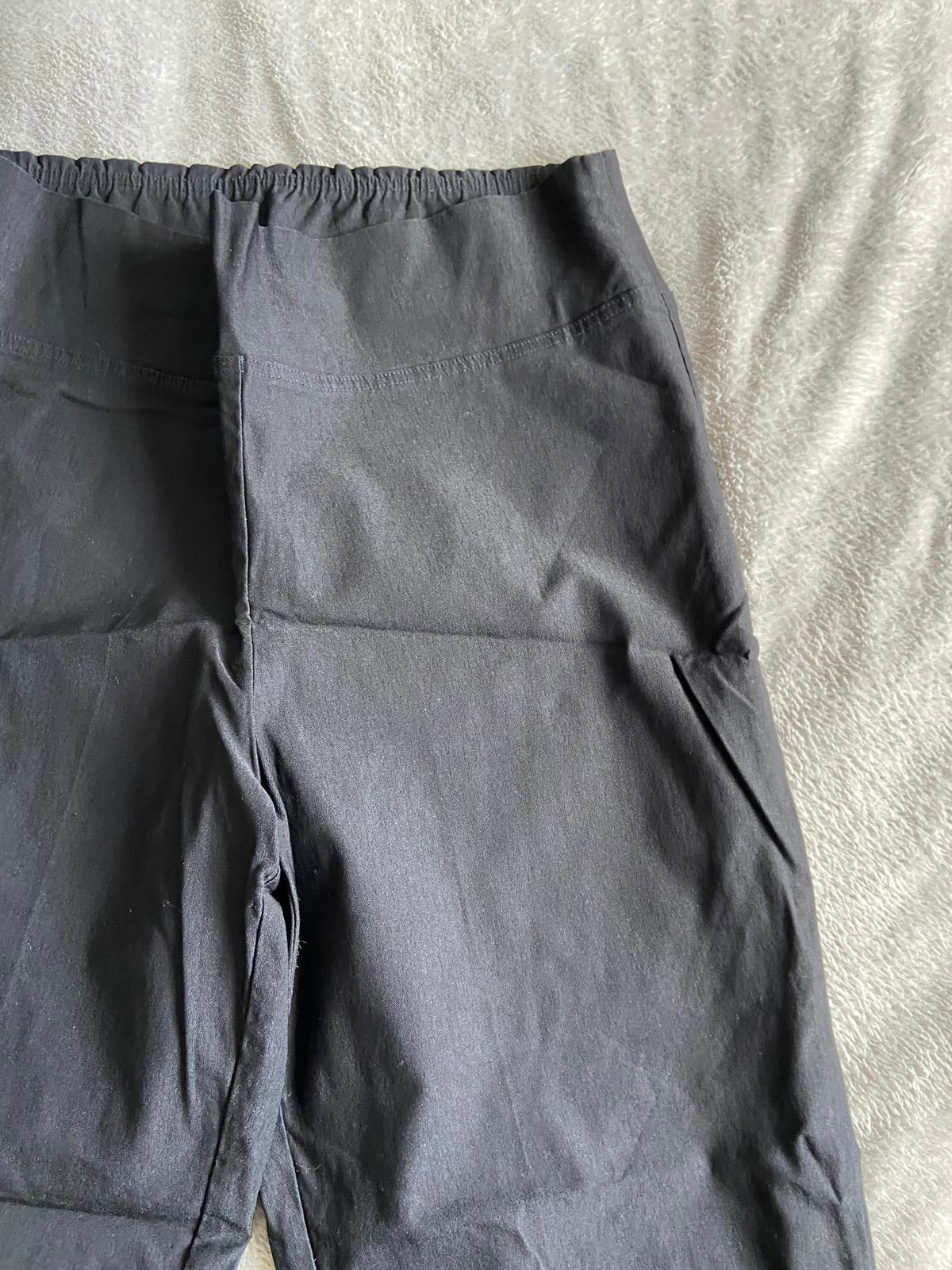 Costa Size 14 Black Made in Australia Cropped Trousers with Gold Detail