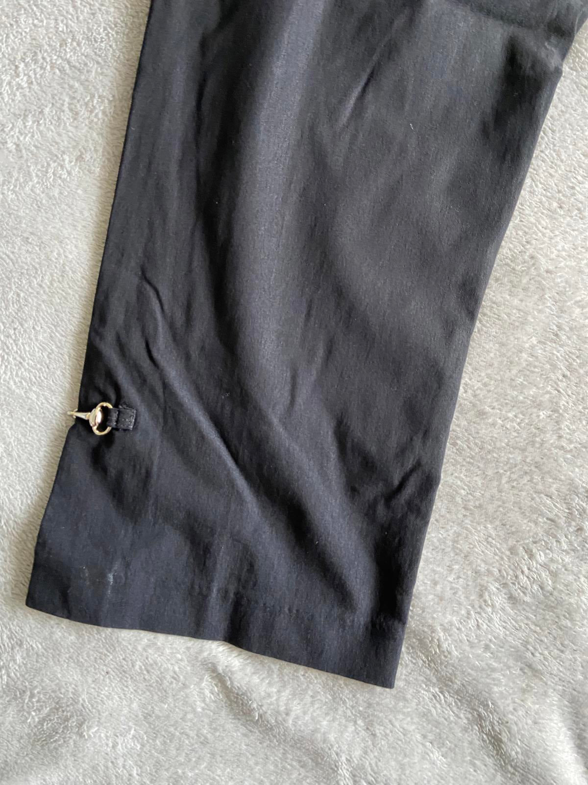 Costa Size 14 Black Made in Australia Cropped Trousers with Gold Detail