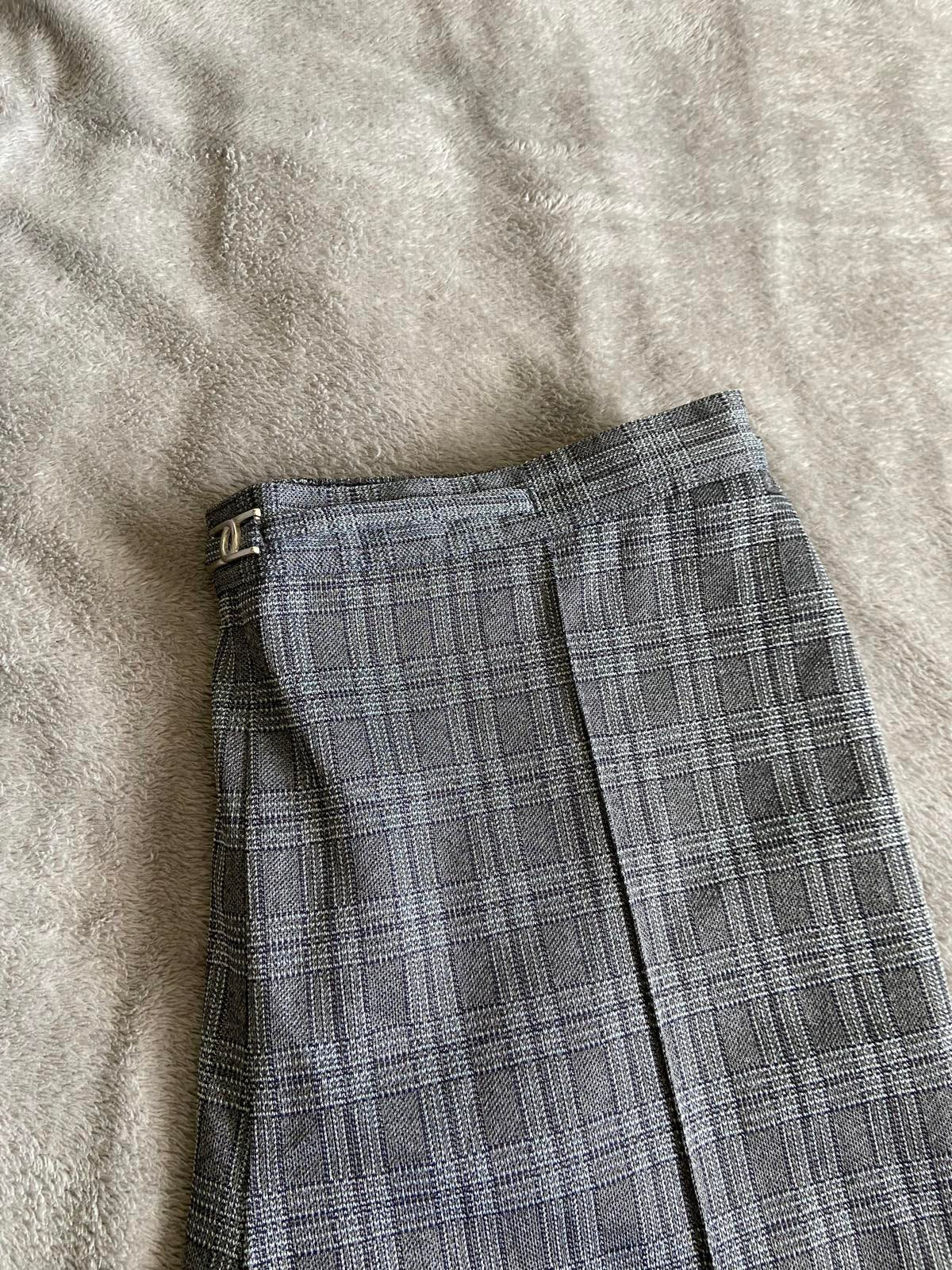 M&S Size 20 Medium Grey Checked Elasticated Waist Straight Trousers