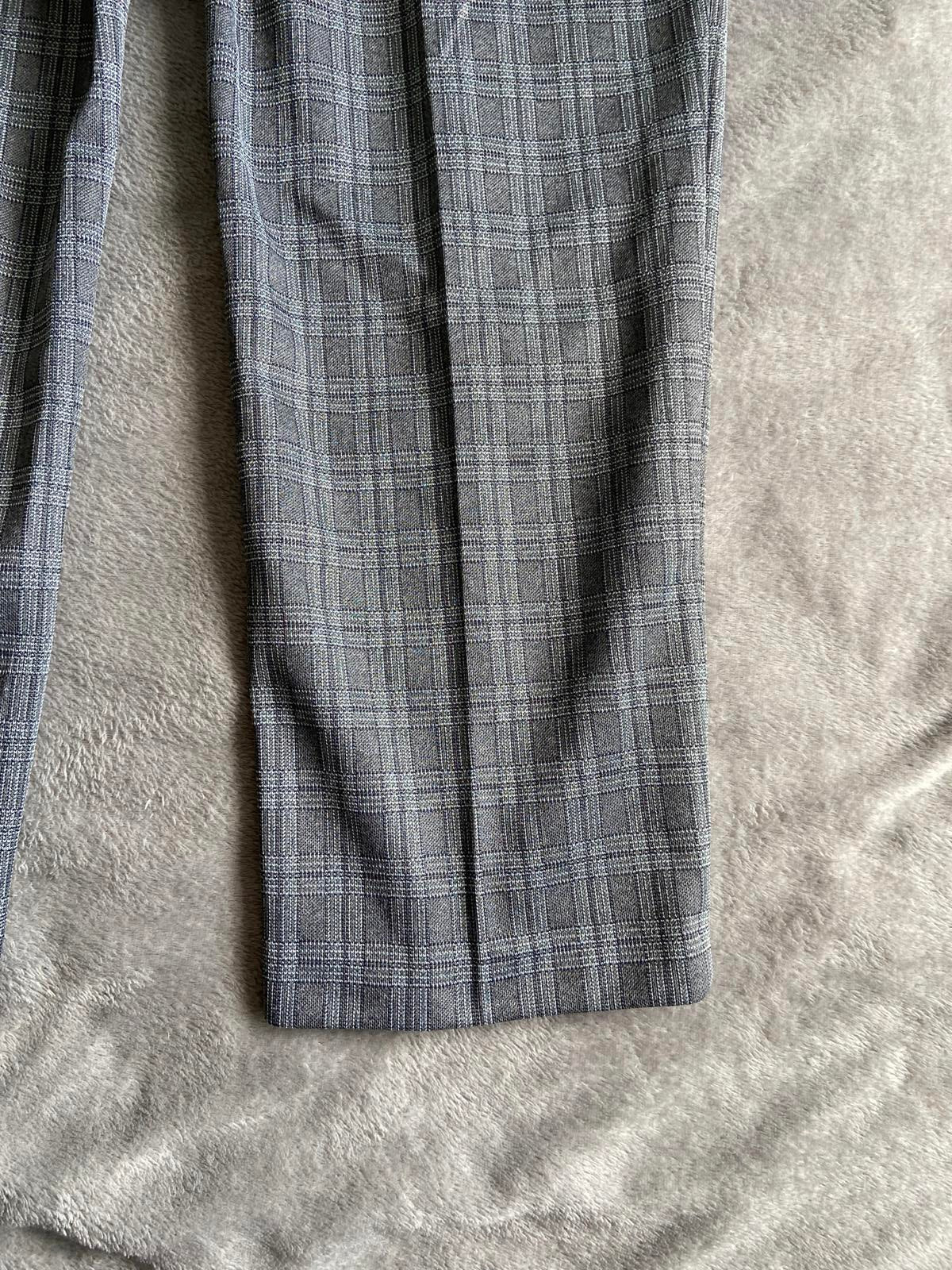 M&S Size 20 Medium Grey Checked Elasticated Waist Straight Trousers