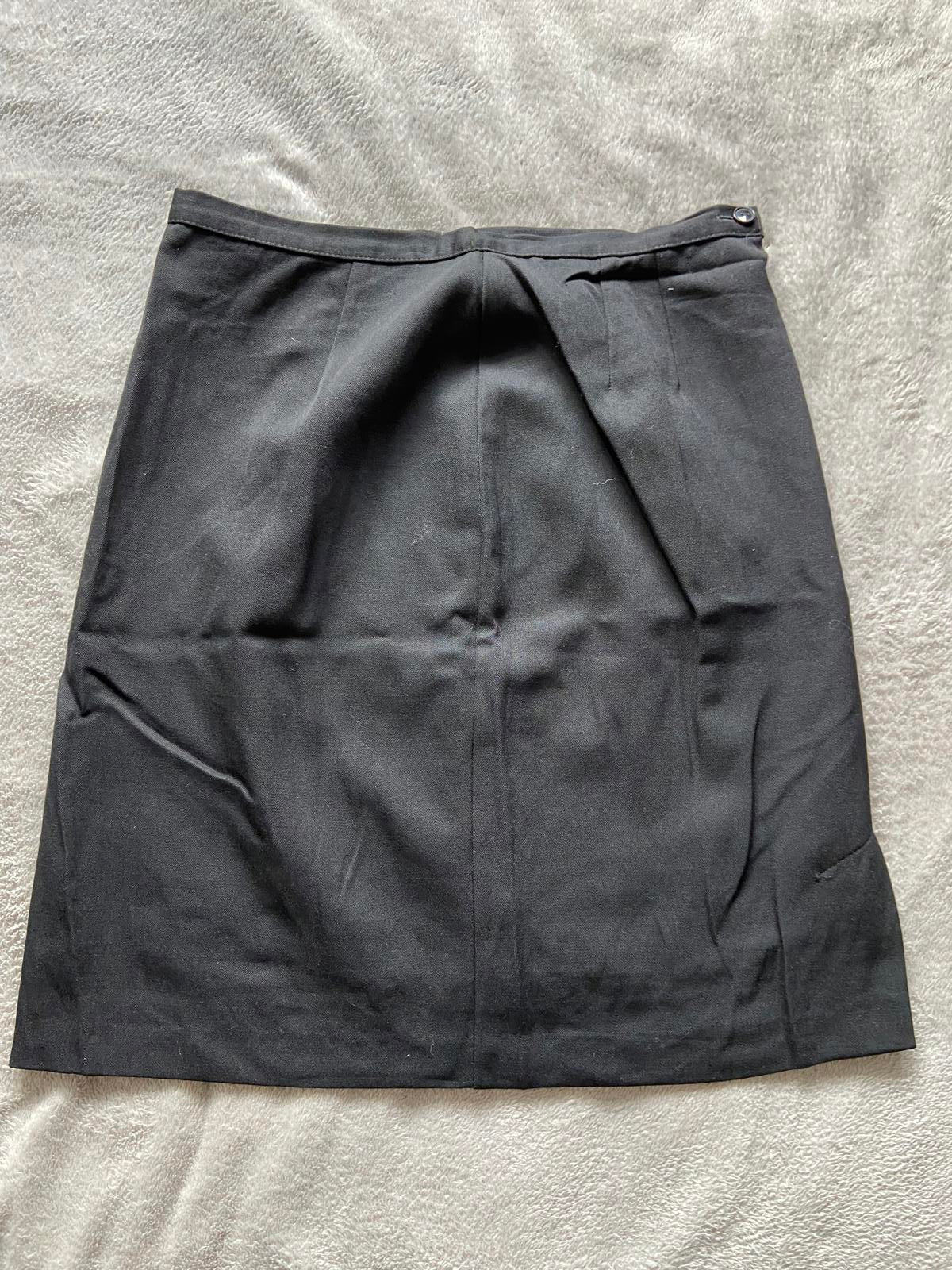 M&S St Michael Size 16 Black 100% Wool Fully Lined Knee Length Skirt