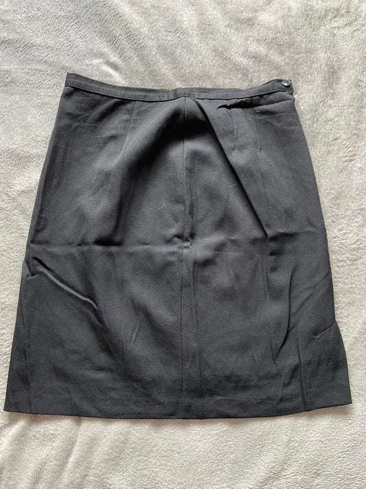 M&S St Michael Size 16 Black 100% Wool Fully Lined Knee Length Skirt