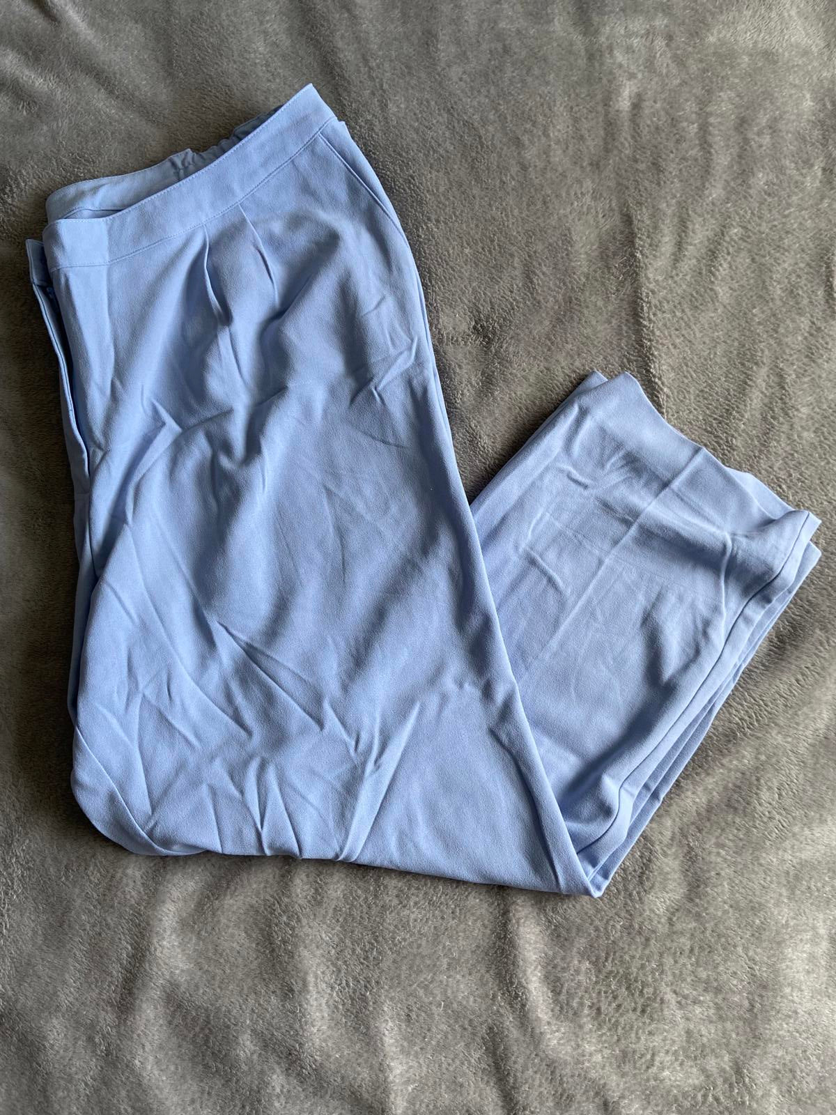 Damart Size 26 Ladies Light Blue Elasticated Waist Straight Leg Trousers