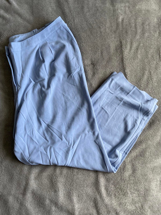 Damart Size 26 Ladies Light Blue Elasticated Waist Straight Leg Trousers