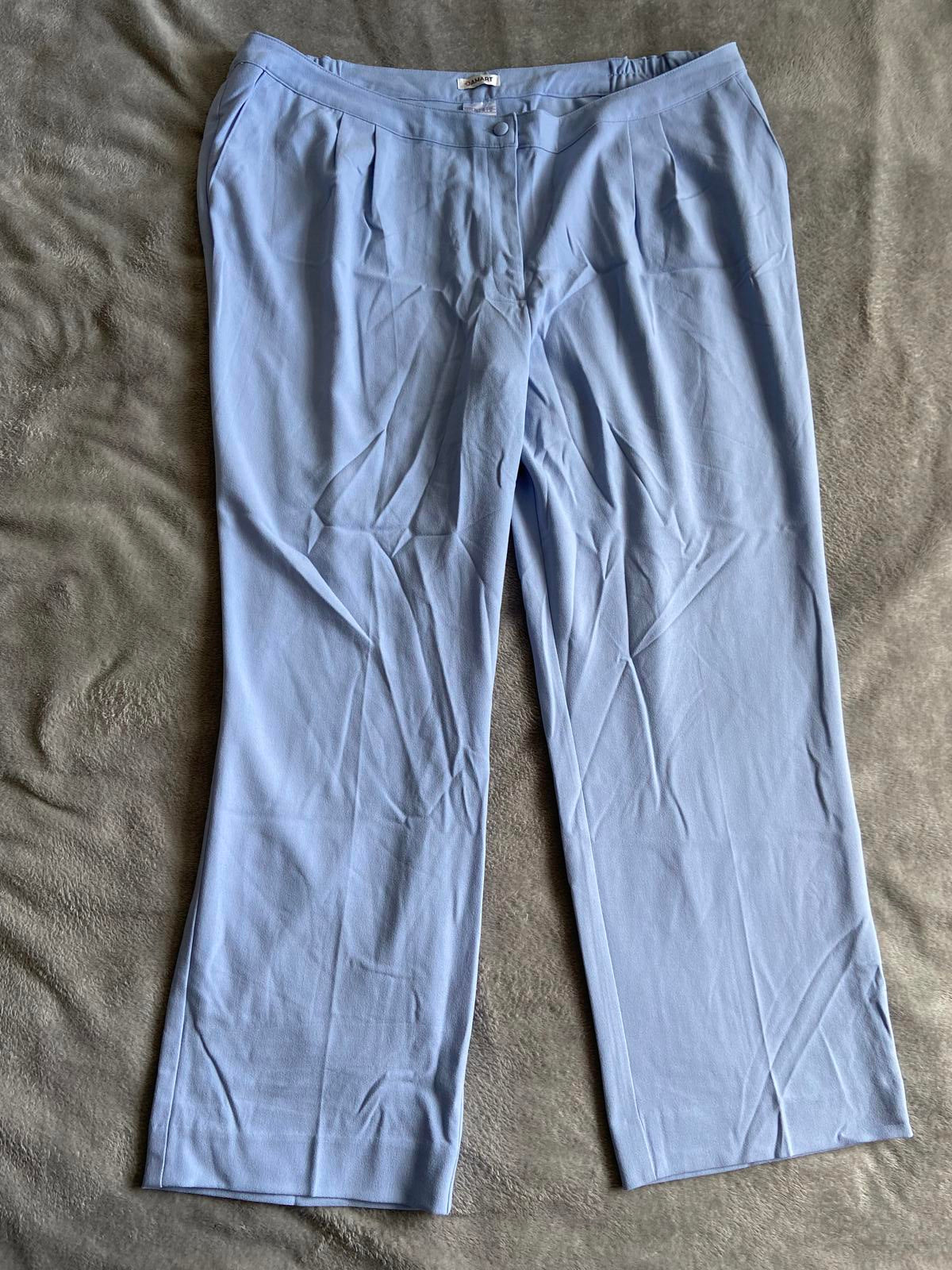 Damart Size 26 Ladies Light Blue Elasticated Waist Straight Leg Trousers