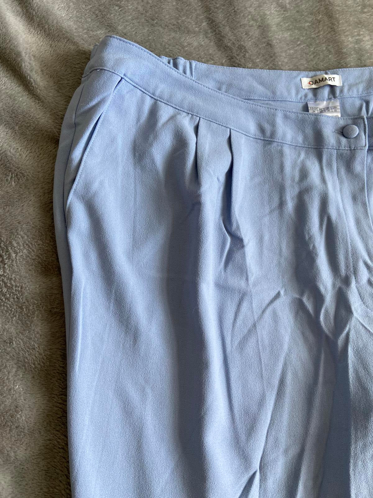 Damart Size 26 Ladies Light Blue Elasticated Waist Straight Leg Trousers