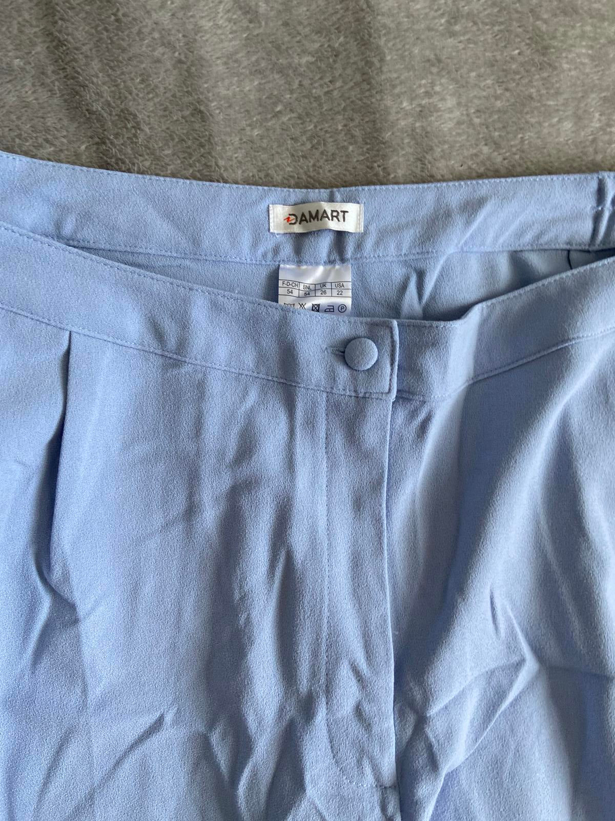 Damart Size 26 Ladies Light Blue Elasticated Waist Straight Leg Trousers