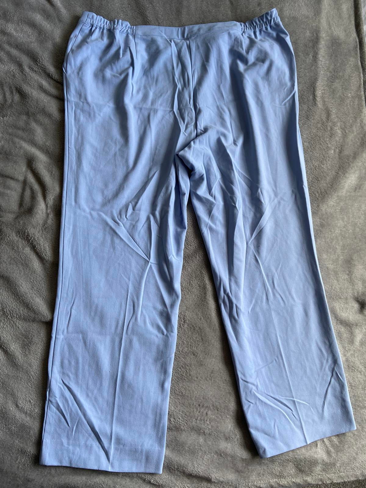 Damart Size 26 Ladies Light Blue Elasticated Waist Straight Leg Trousers
