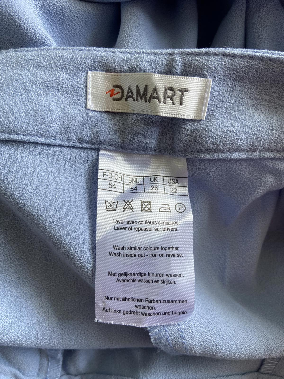 Damart Size 26 Ladies Light Blue Elasticated Waist Straight Leg Trousers