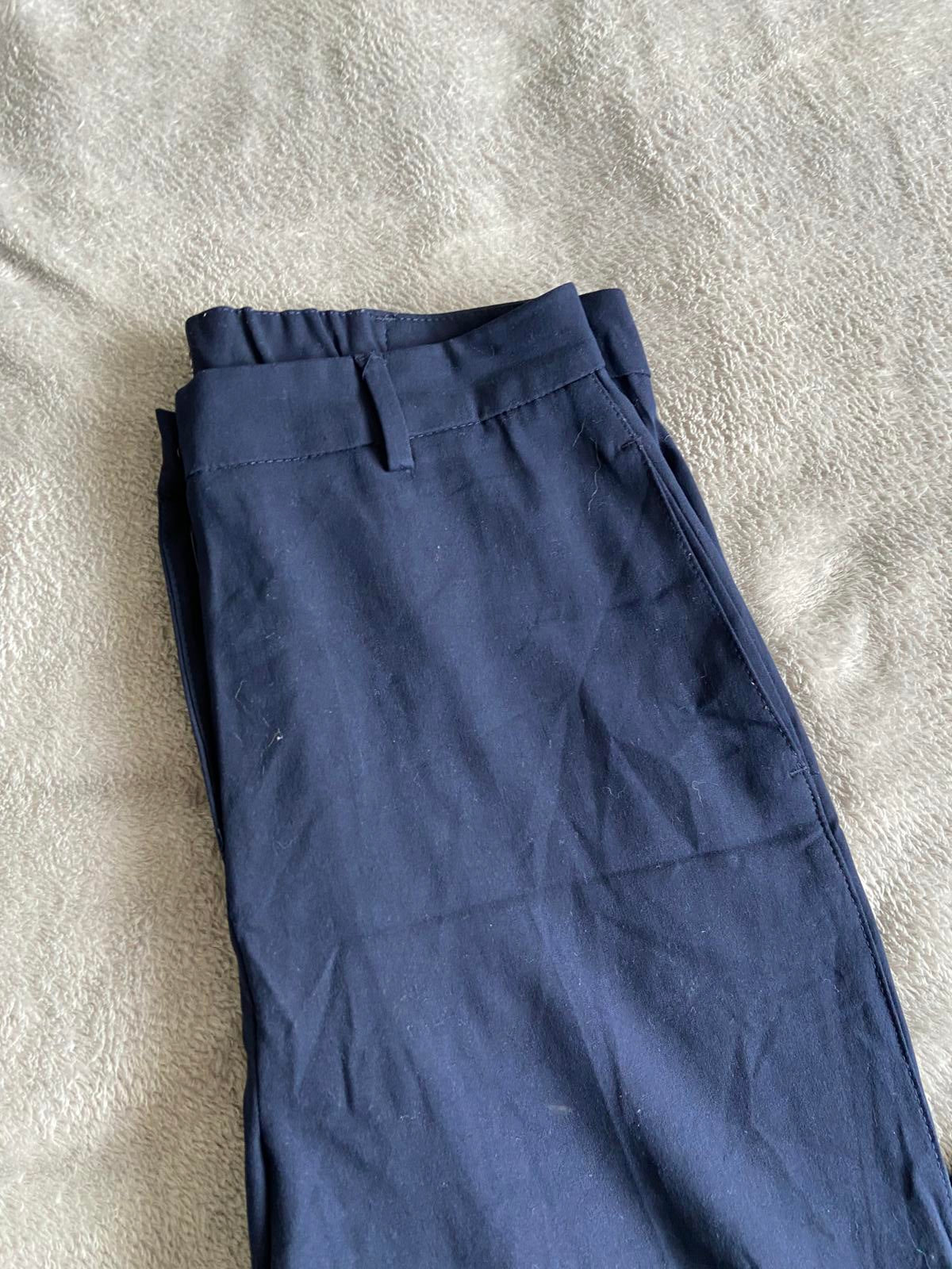 M&S Size 10 Regular Navy Blue Trousers Elasticated Waist 24" Leg