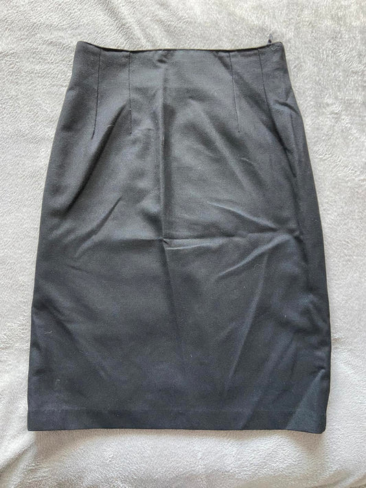 Debenhams Size 14 Black Straight Pencil Skirt with Back Split & Lining