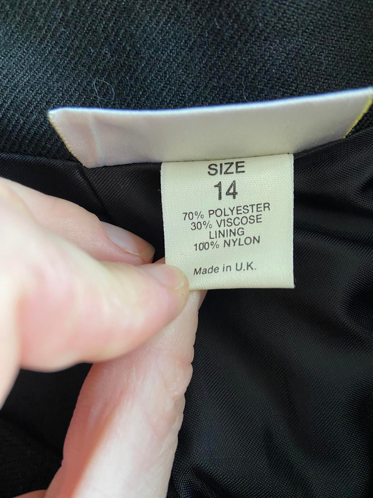 Debenhams Size 14 Black Straight Pencil Skirt with Back Split & Lining