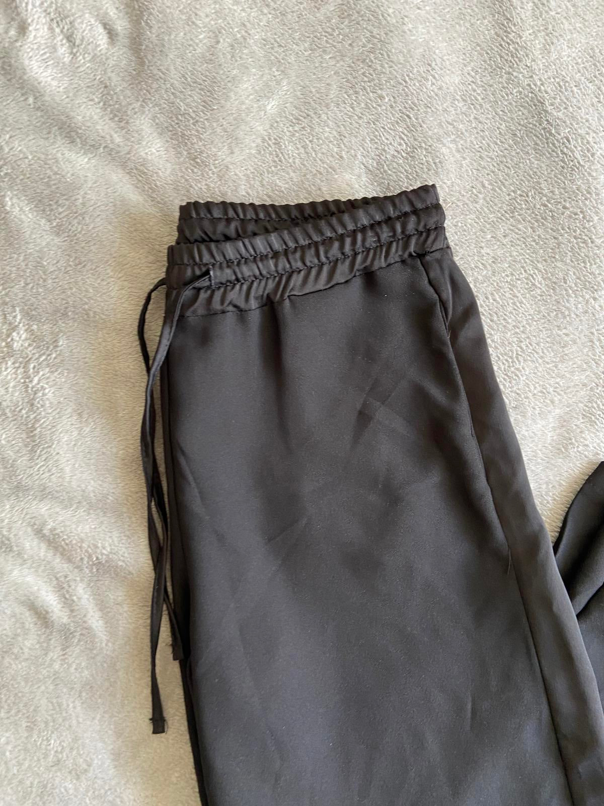 POIS Size S Black Elasticated Waist Trousers Side Split & Contrast Panel