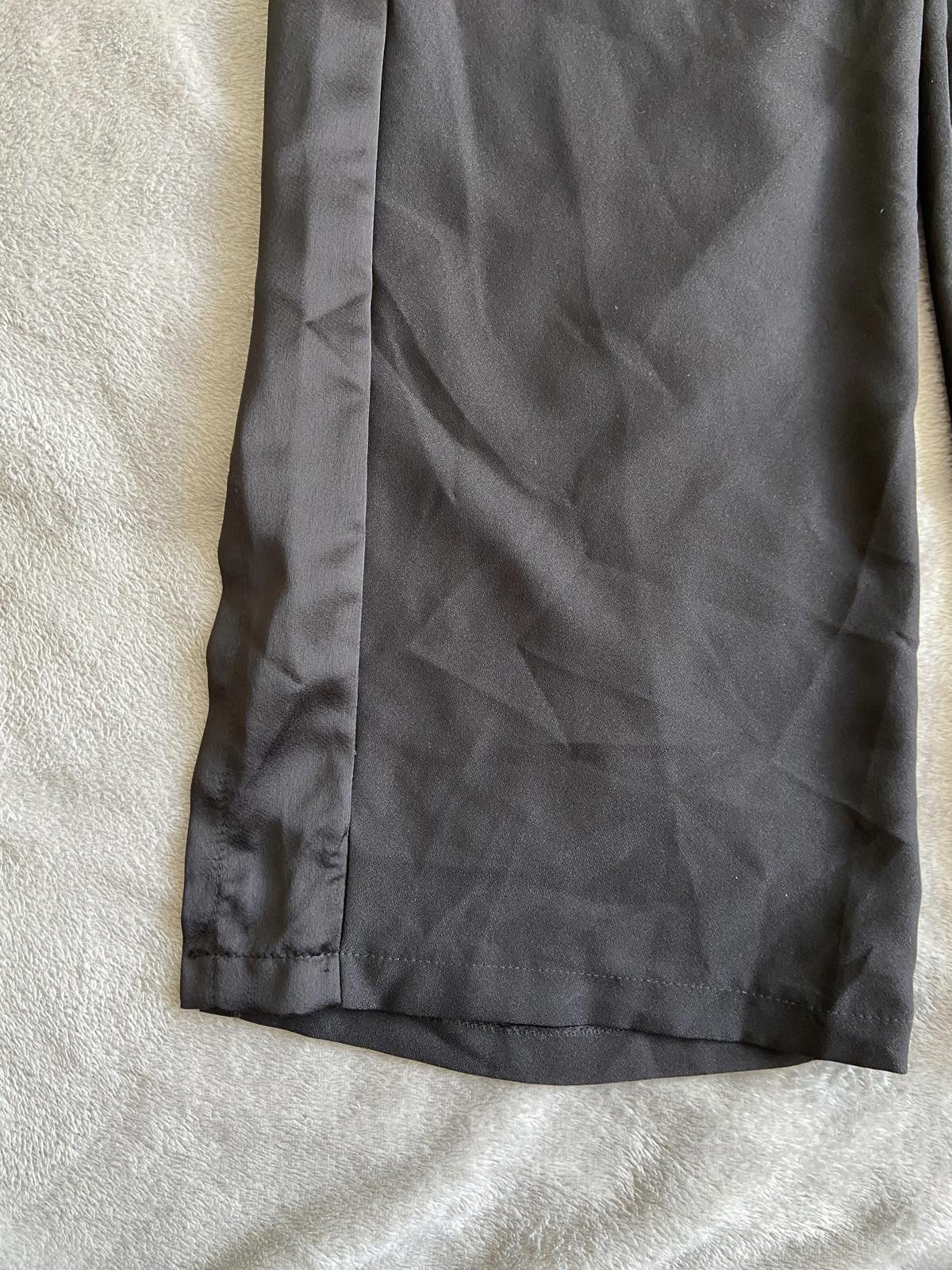 POIS Size S Black Elasticated Waist Trousers Side Split & Contrast Panel