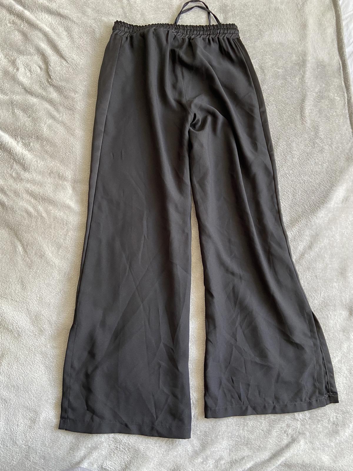 POIS Size S Black Elasticated Waist Trousers Side Split & Contrast Panel
