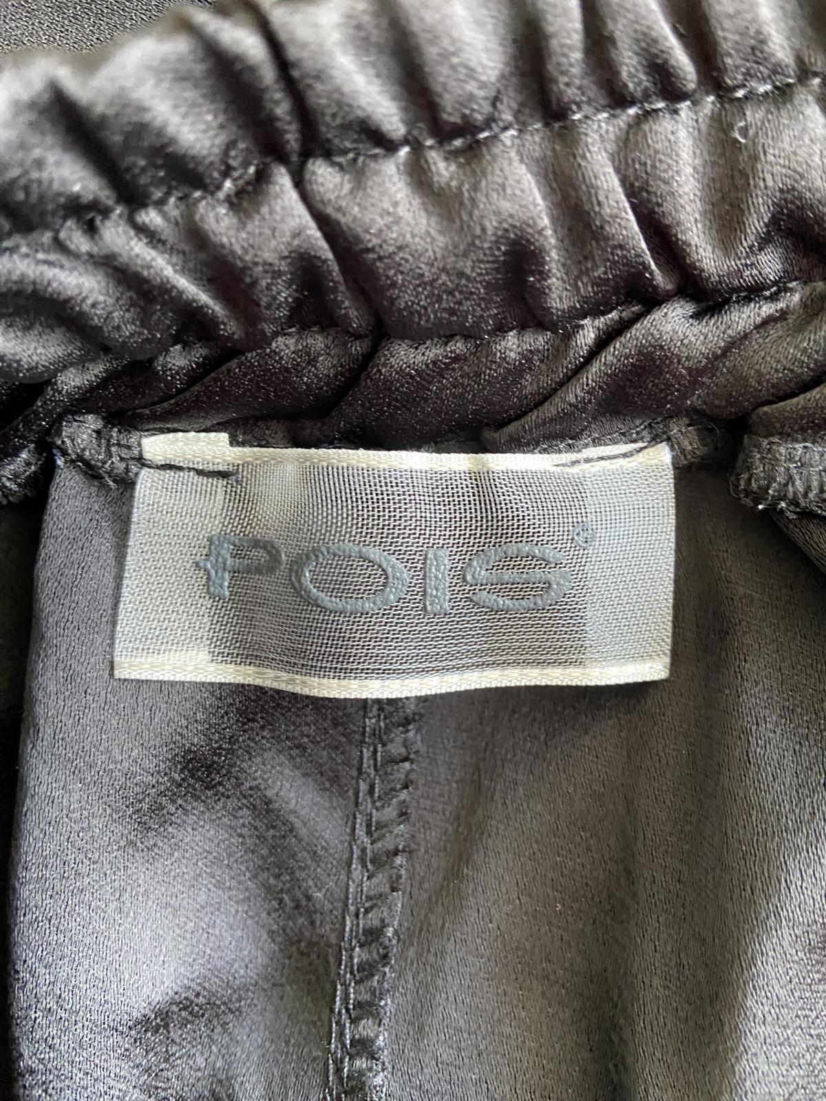 POIS Size S Black Elasticated Waist Trousers Side Split & Contrast Panel