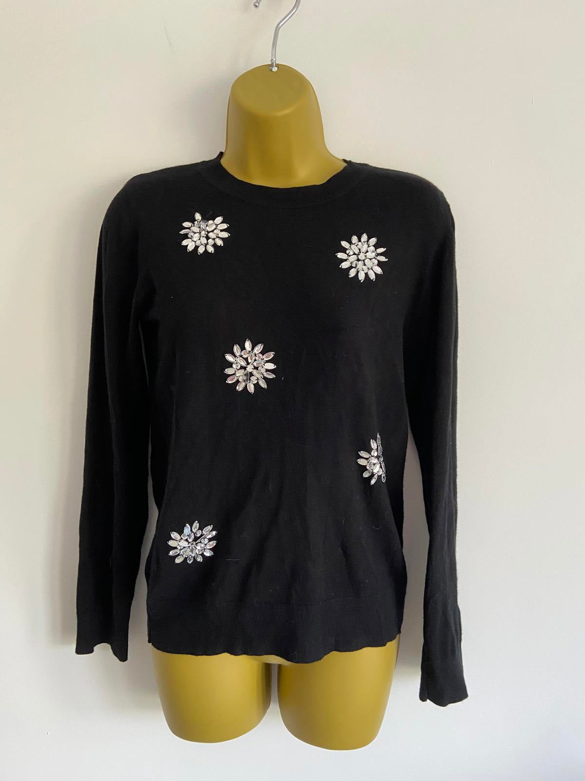 Dorothy Perkins UK 8 Black Embellished Sweater