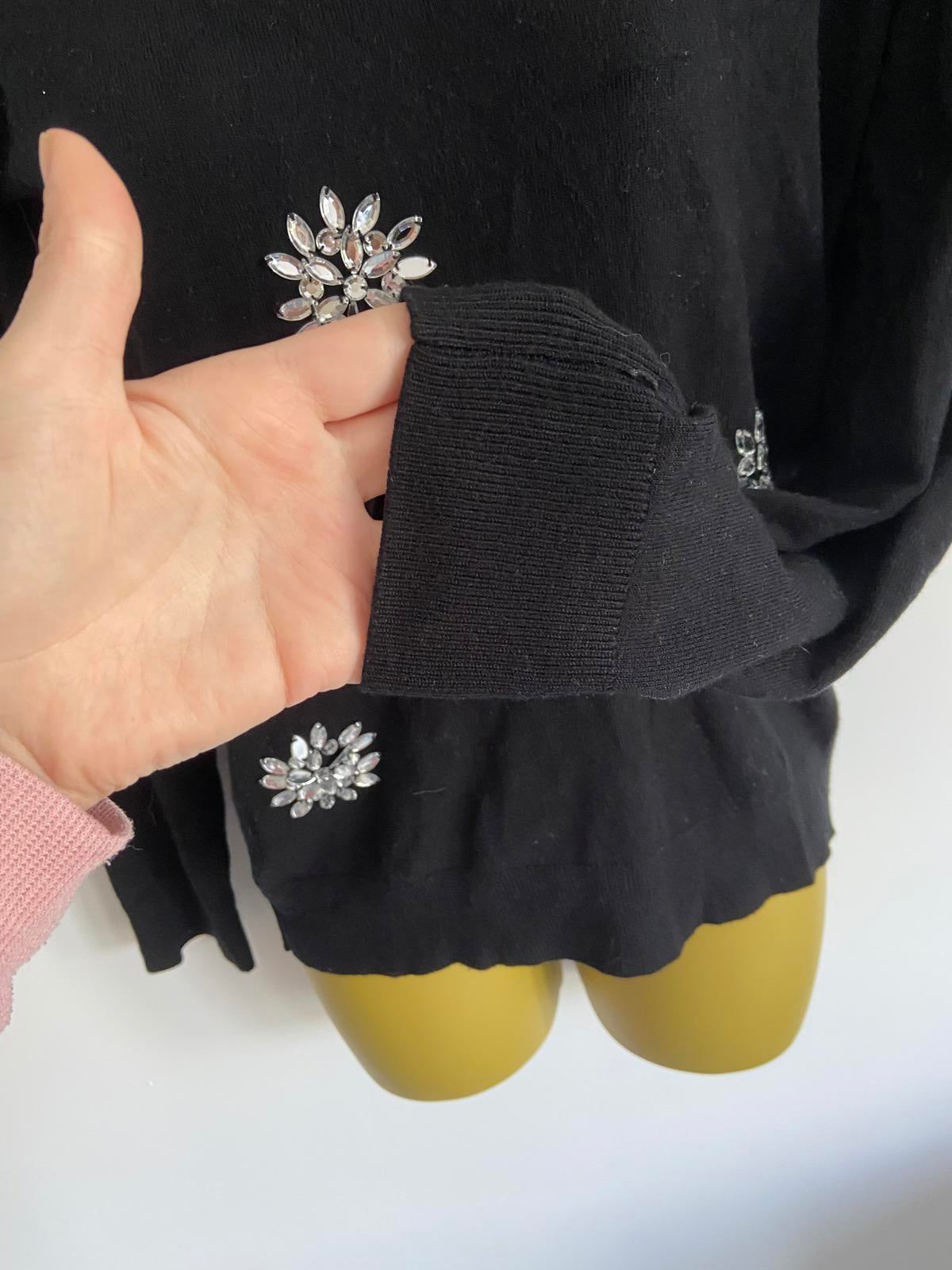 Dorothy Perkins UK 8 Black Embellished Sweater