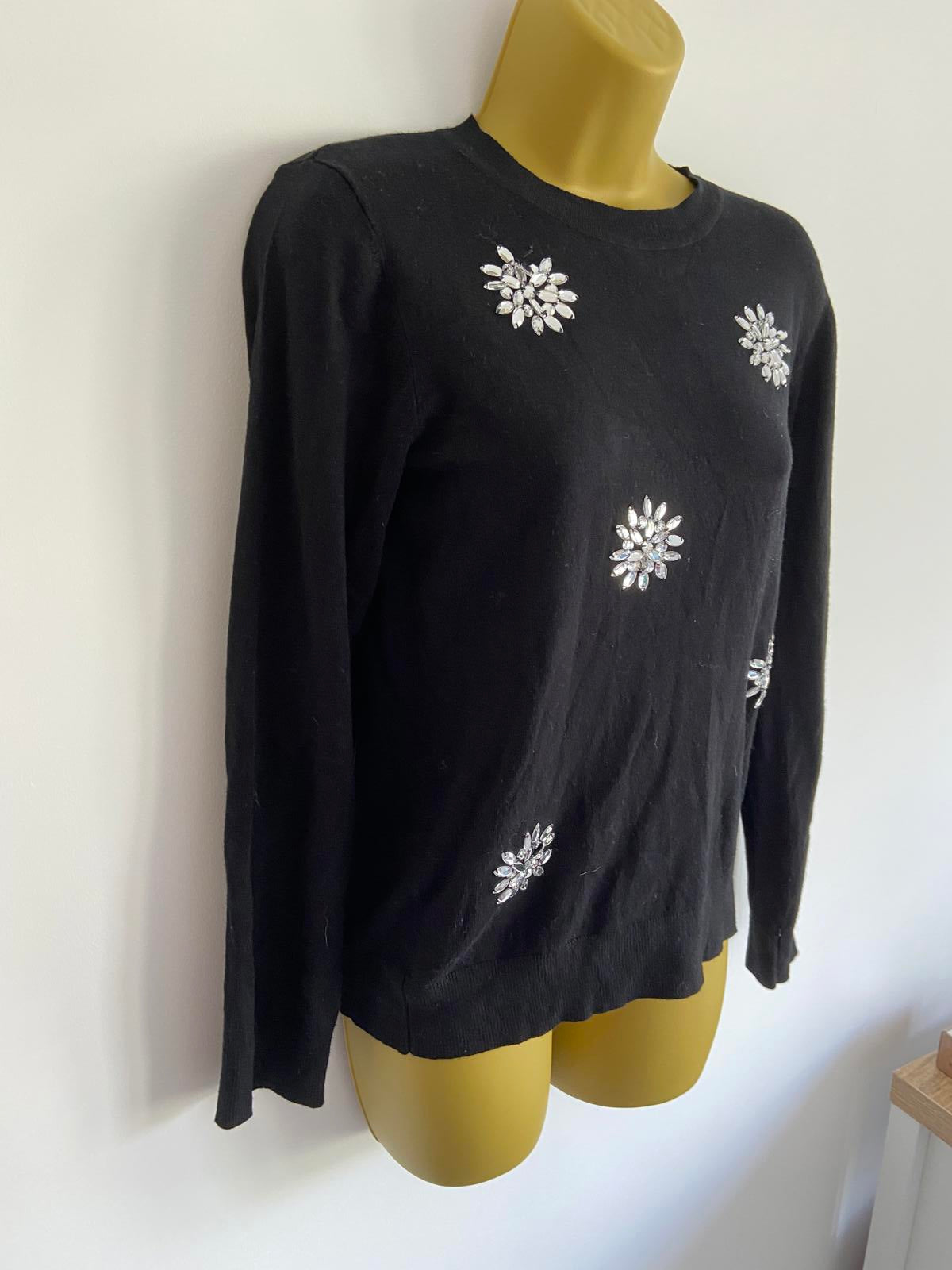Dorothy Perkins UK 8 Black Embellished Sweater